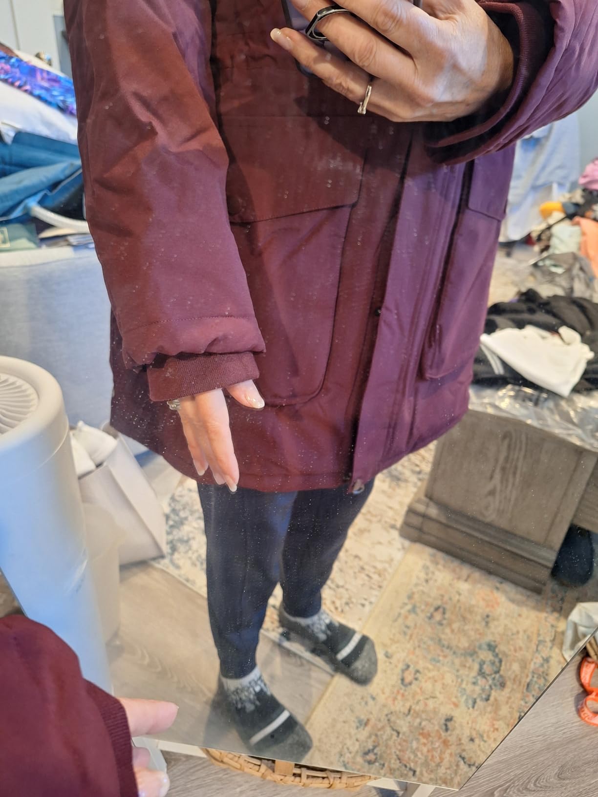Outdoor Ventures Women's Winter Coat Waterproof Fleece Lined Hooded Parka | Removable Hood, Warm, Insulated, Windproof, 2-Way Zipper, Thicken, Long Puffer Jacket for Rain Snow, Ski, Hiking, Travel customer photo 1