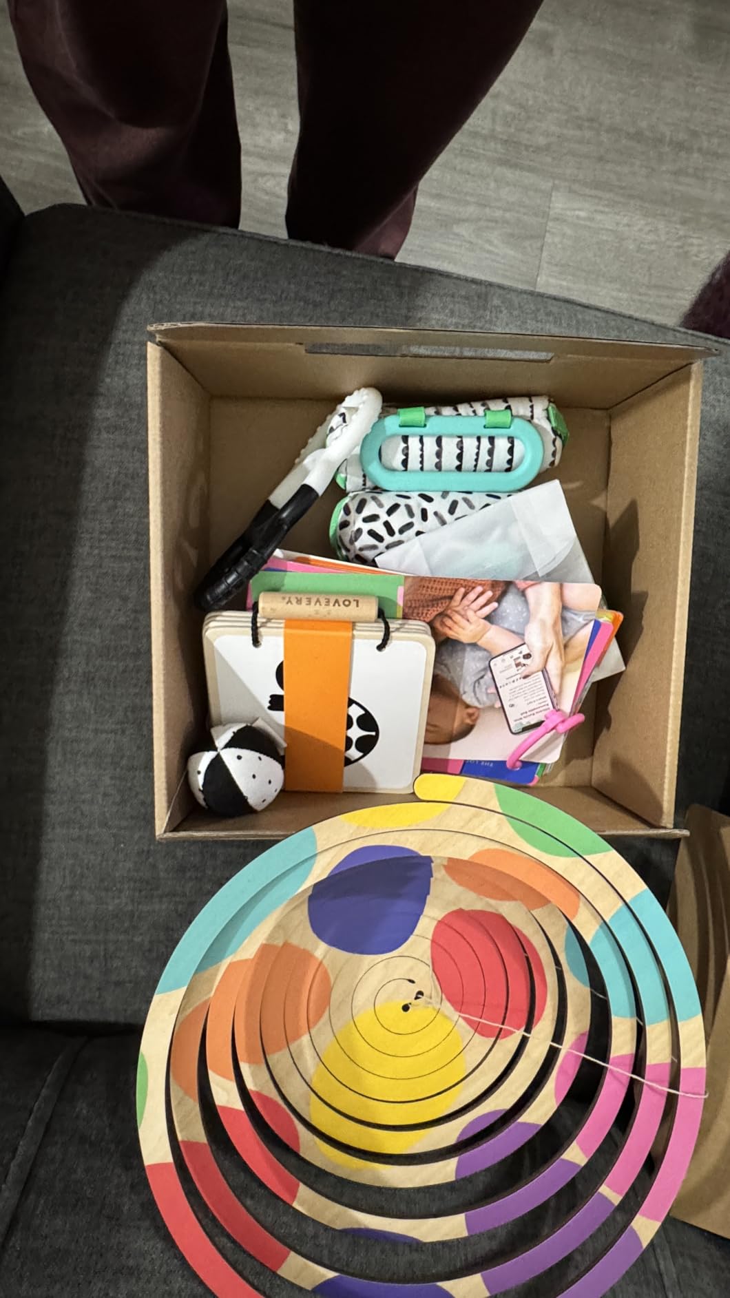 LOVEVERY, The Newborn Gift Set, Play Gym with Sensory Strands and Looker Play Kit, Baby Development Essentials, Ages 0+ customer photo 1