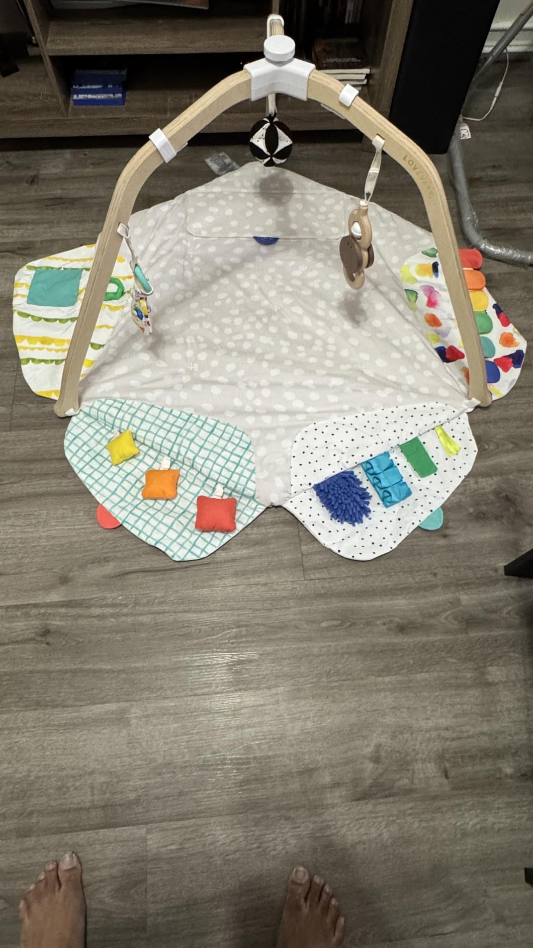 LOVEVERY, The Newborn Gift Set, Play Gym with Sensory Strands and Looker Play Kit, Baby Development Essentials, Ages 0+ customer photo 2