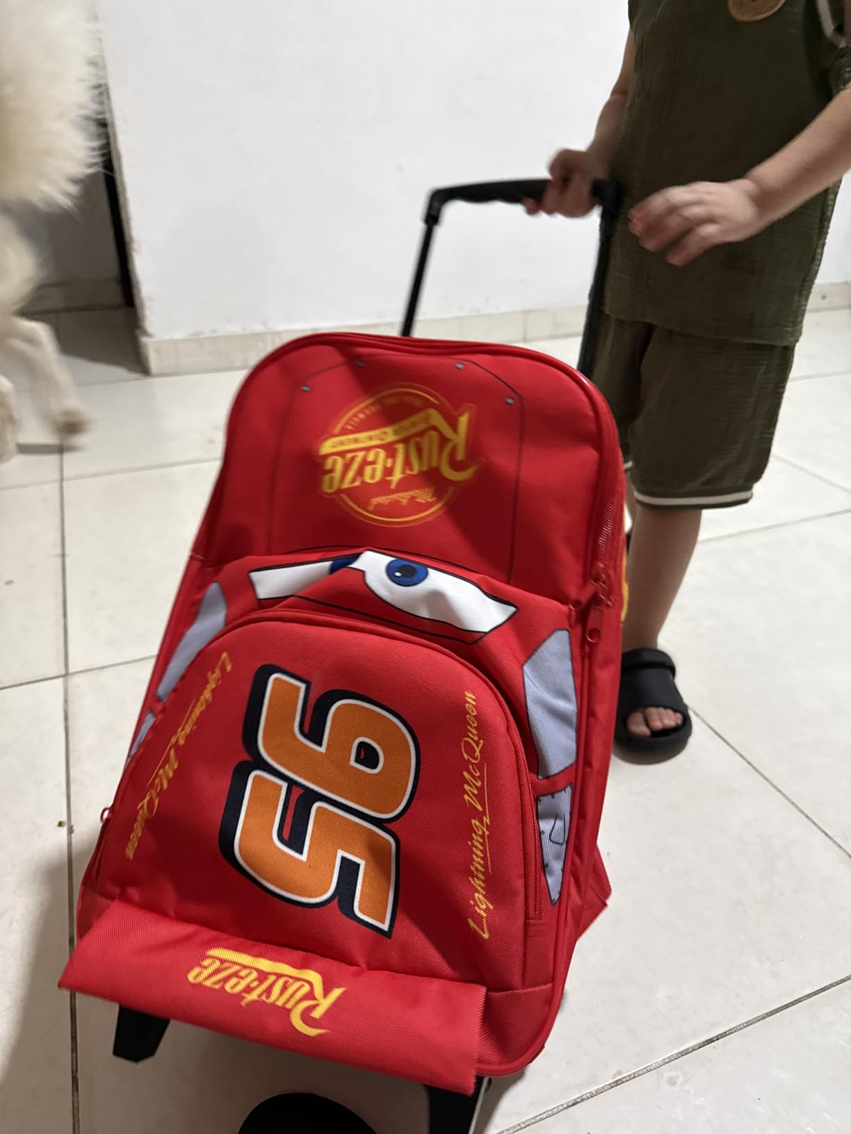 Disney Cars Lightning McQueen Carry-On Luggage with Wheels & Telescopic Handle for Kids 17