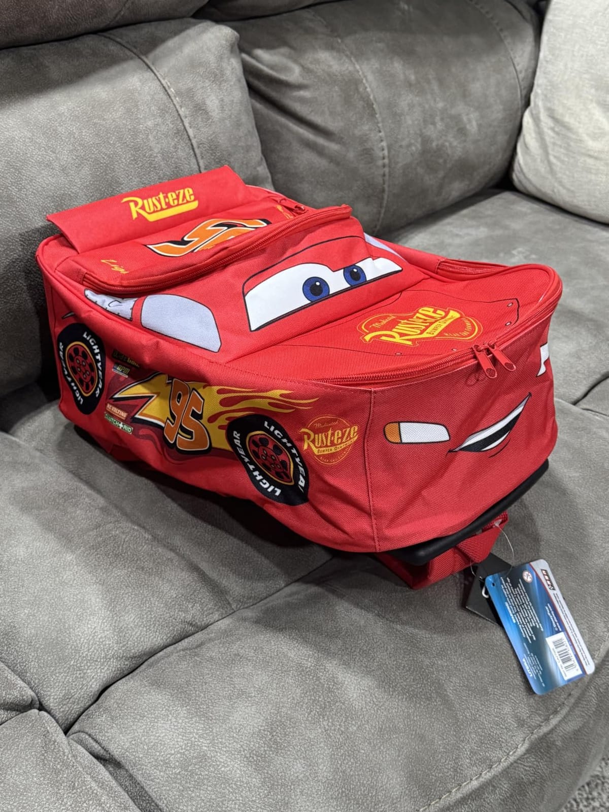 Disney Cars Lightning McQueen Carry-On Luggage with Wheels & Telescopic Handle for Kids 17