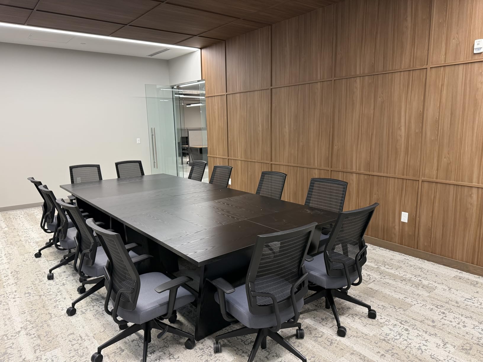 Tribesigns 12FT Conference Table, Modern Meeting Seminar Table for 12-14 Person, Rectangular Solid Executive Business Furniture Boardroom Desk for Office (Set of 2, Light Brown) customer photo 2