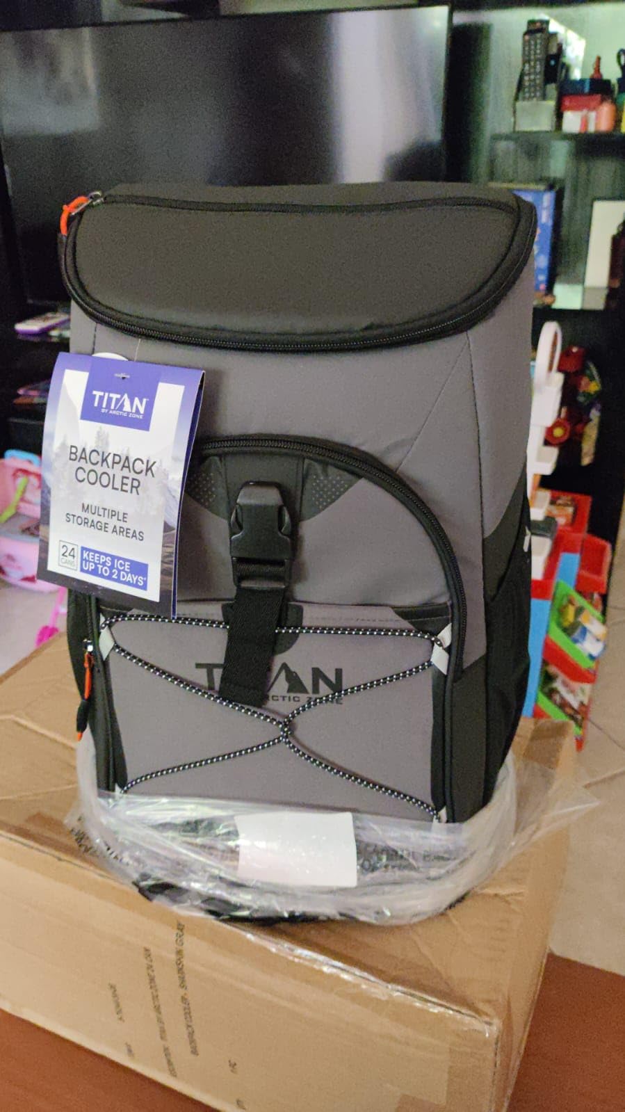 Titan 24 Can Backpack Cooler, Keeps Ice Up to 2 Days | Lightweight soft cooler, leak proof lining, adjustable padded straps, water and stain repellent exterior, for hiking, camping customer photo 2