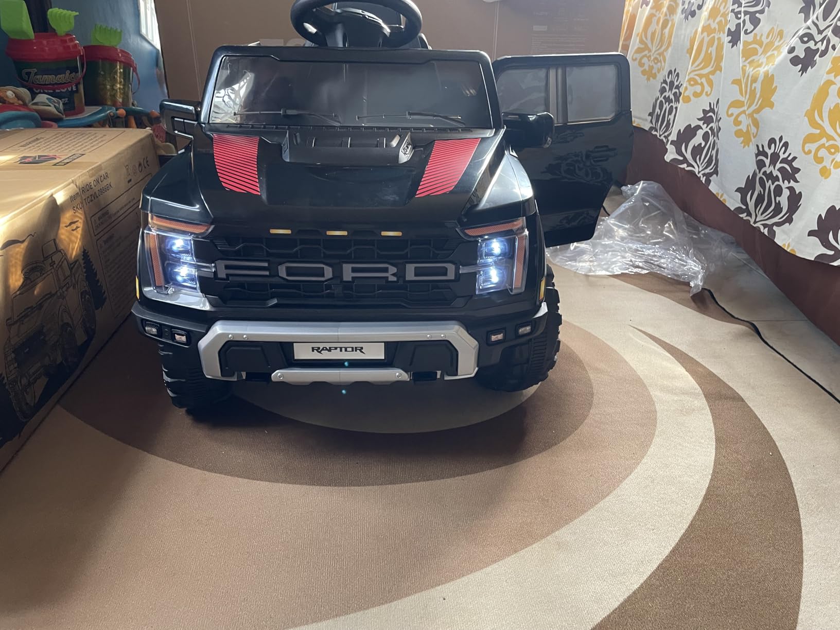 First Ride On Licensed Ford F-150 Raptor 12V Kids Ride on Truck, Ride on Toys for Toddlers with Remote Control, Electric Car for Kids with Truck Bed Storage, Smooth Start, Music, Bluetooth (White) customer photo 1