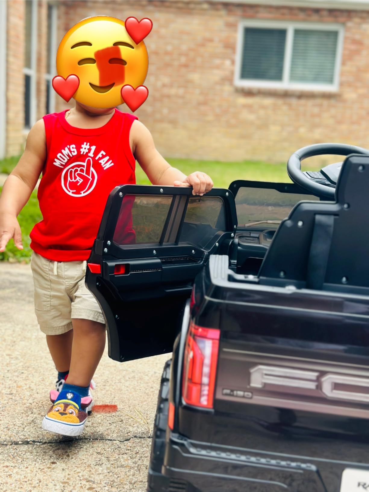 First Ride On Licensed Ford F-150 Raptor 12V Kids Ride on Truck, Ride on Toys for Toddlers with Remote Control, Electric Car for Kids with Truck Bed Storage, Smooth Start, Music, Bluetooth (White) customer photo 2