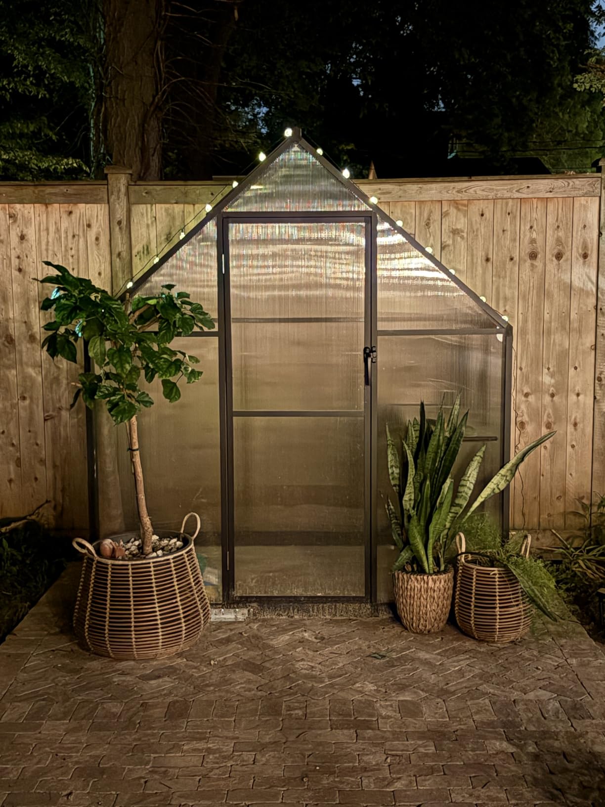 6X7.5FT Greenhouse with Thermometers, Small Greenhouse for Outdoors | Polycarbonate Green House for Outside with Lockable Hinged Door, Easy Assembly Walk-in Greenhouse with Roof Vent for Backyard customer photo 1