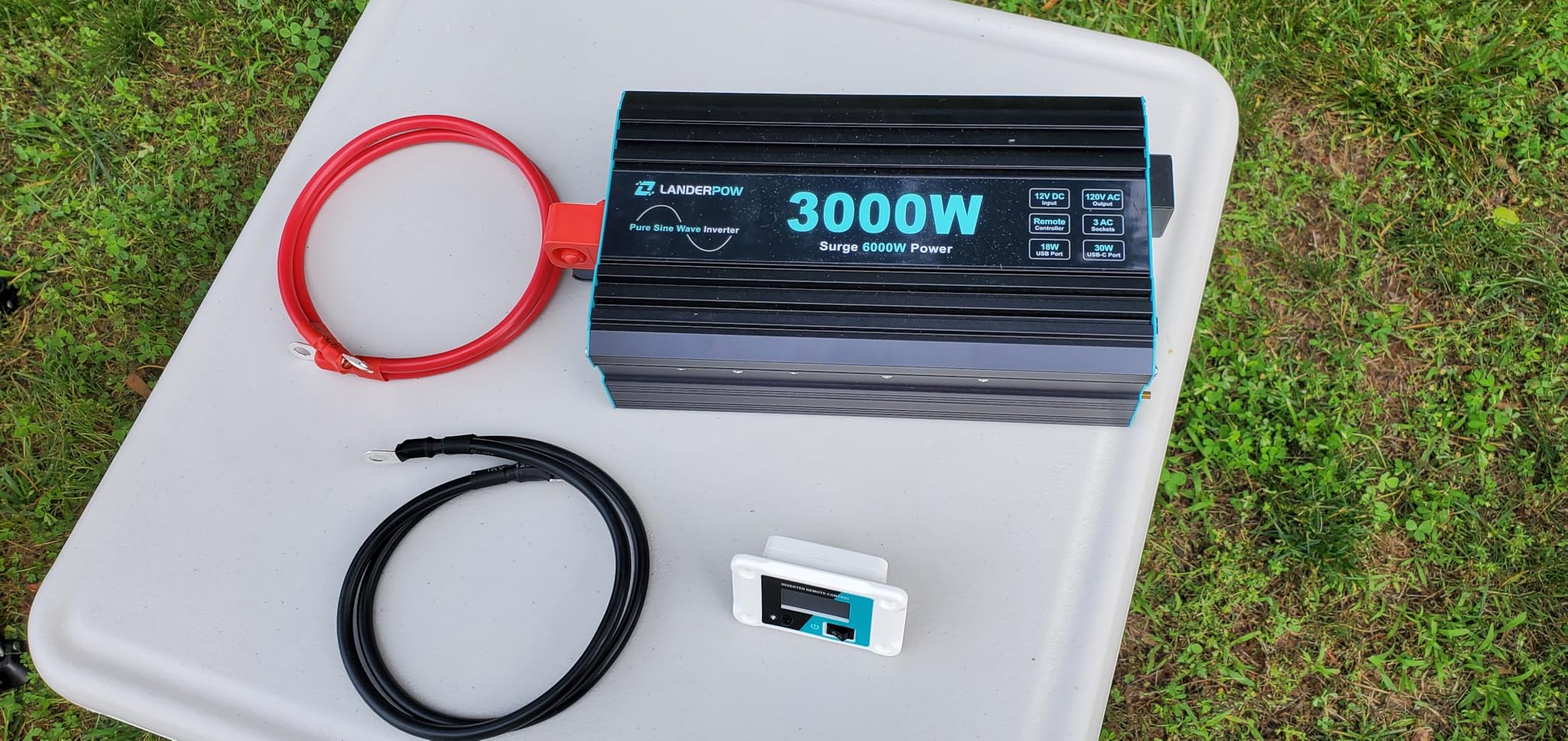 3000W Pure Sine Wave Inverter 12V DC to 120V AC 6000W Peak for RV | Power Inverters for Truck, Vehicles, Solar, Off-Grid with 3 AC Outlets, 30W USB-C, 5V/3.1A USB, Hardwire Port, Remote Control customer photo 2