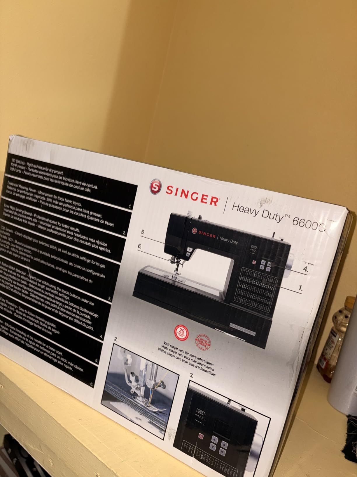 SINGER Heavy Duty 6600C Sterling Sewing Computerized Machine + Accessory Kit | 100 Built-In Stitches Deliver 215 Stitch Applications, 60% More Power, 1100 Stitches/Min, Metal Frame customer photo 1