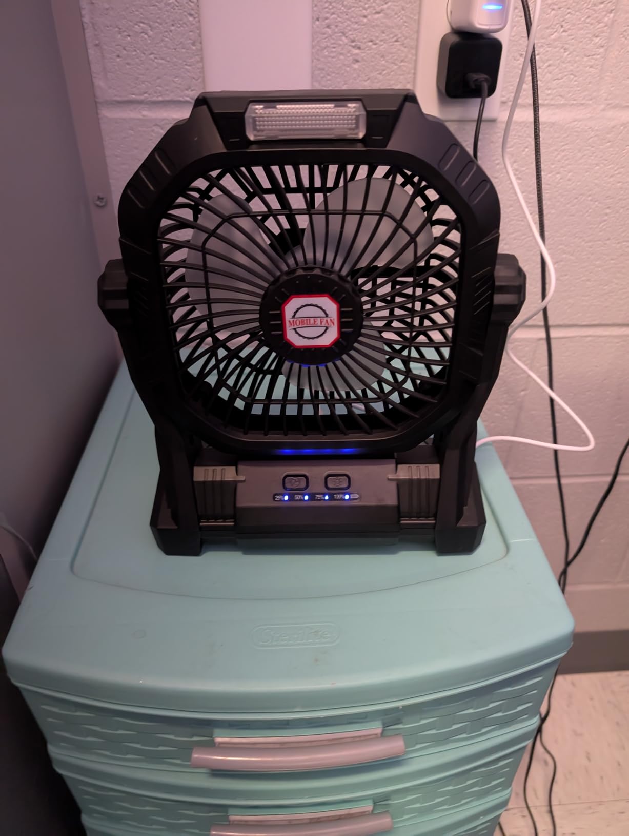 Camping Fan Rechargeable, 20000mAh Battery Powered Portable Fan with LED Light & Hook, 4-Speed 270° Adjustable, Camping Essentials for Tent, Travel, Car, Outdoor, Indoor, BBQ, Fishing, Jobsite customer photo 1