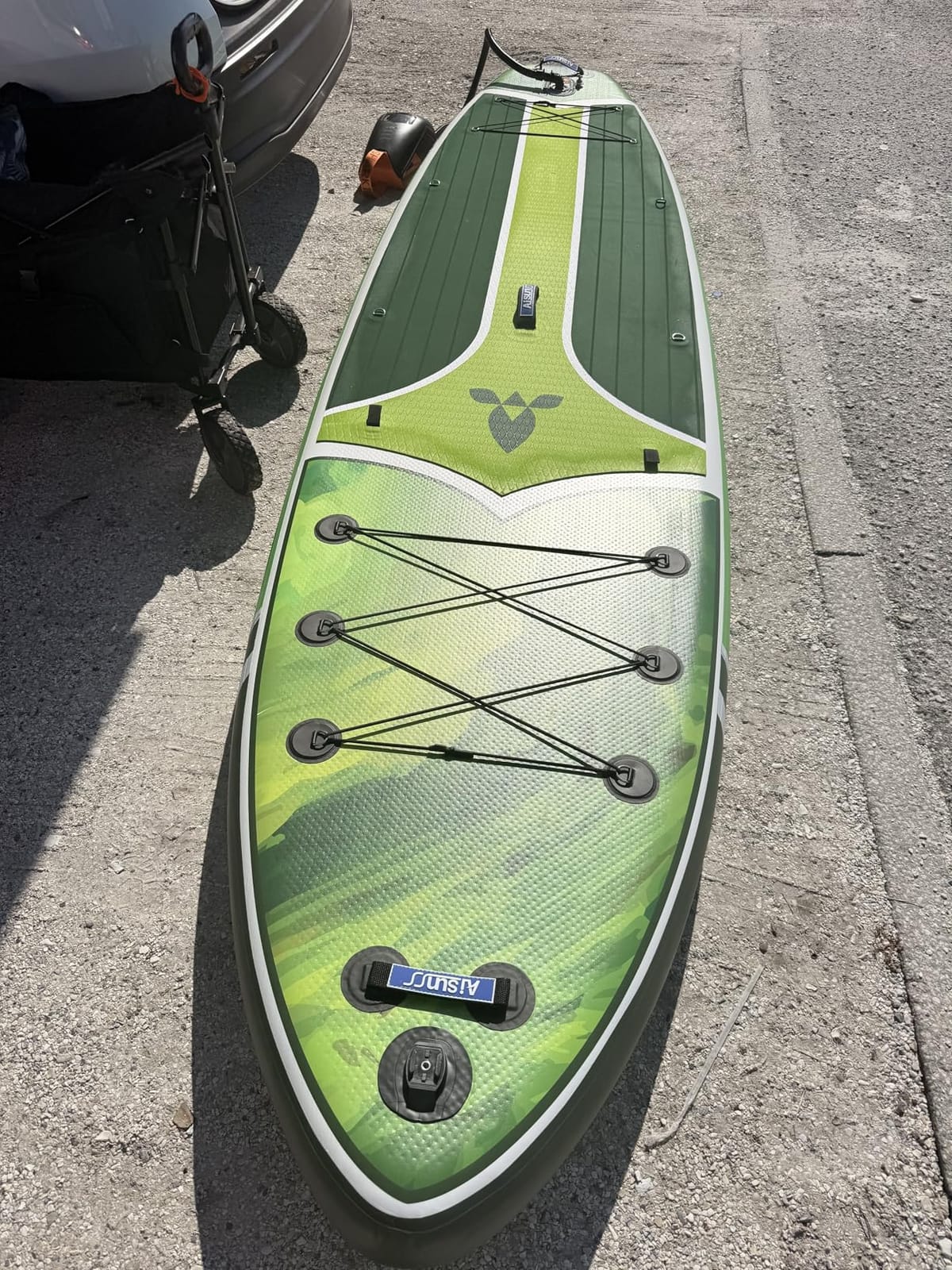 11'6''x35'' Super Wide Inflatable Paddle Board, 550lb Capacity Premium Stable SUP Board for 2+1 People/Family w/100L Backpack, Dual-Action Pump, Safety Leash customer photo 1