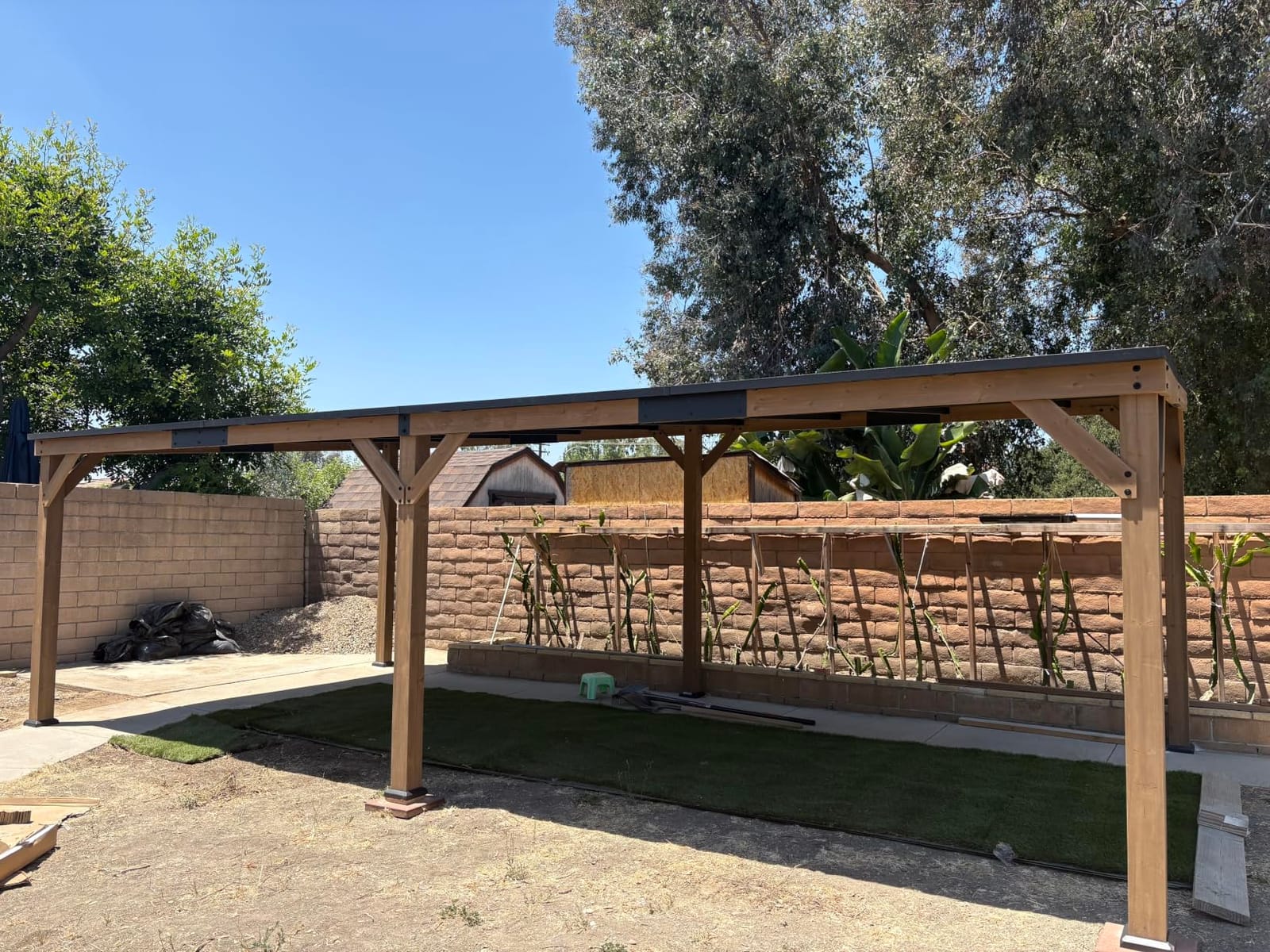 Modern Shade Wood Grill Gazebo 12' x 16' with Sloped Galvanized Steel Roof, All-Weather Cedar Gazebo with 4.6