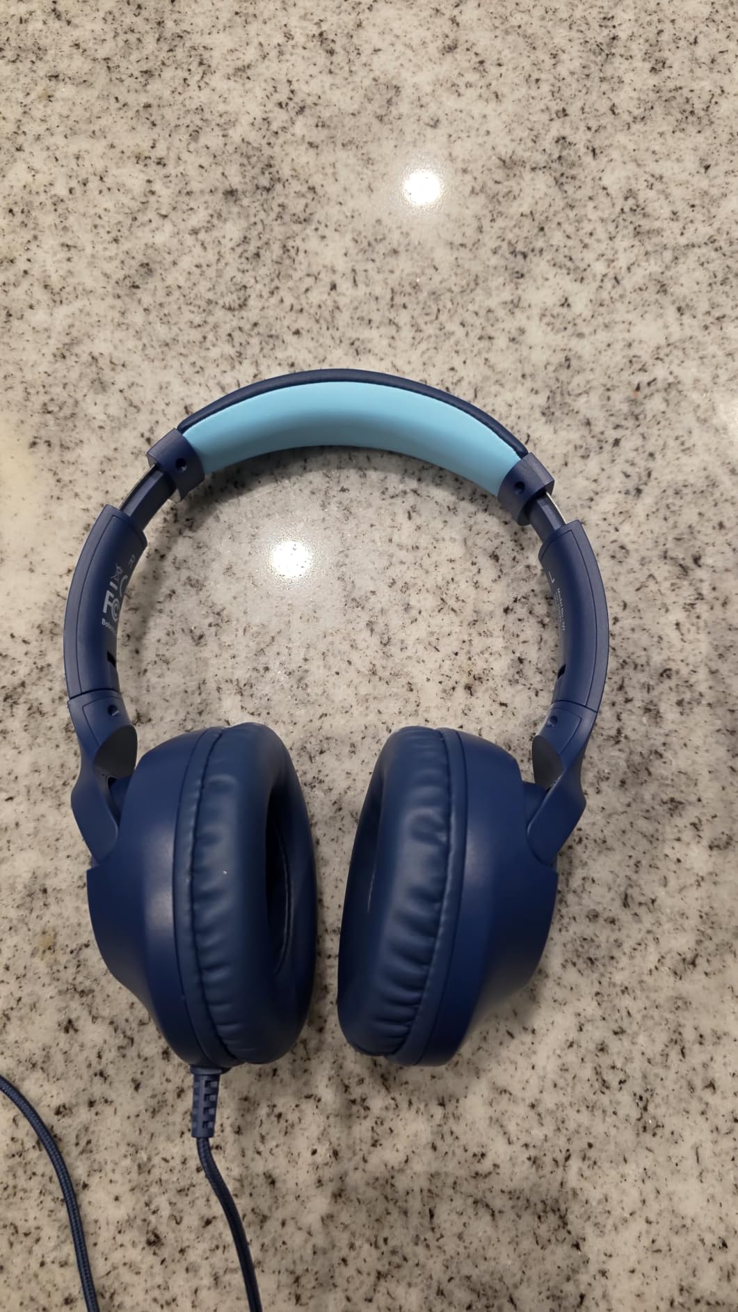 Kids Headphones Wired for School, 3.5mm Safe Volume Limited with Mic, Navy | Plug in Kid headphones with Cord, Over Ear Foldable, 85/94dB for Toddler Boy Girl Classroom Chromebook Tablet Airplane Travel customer photo 1