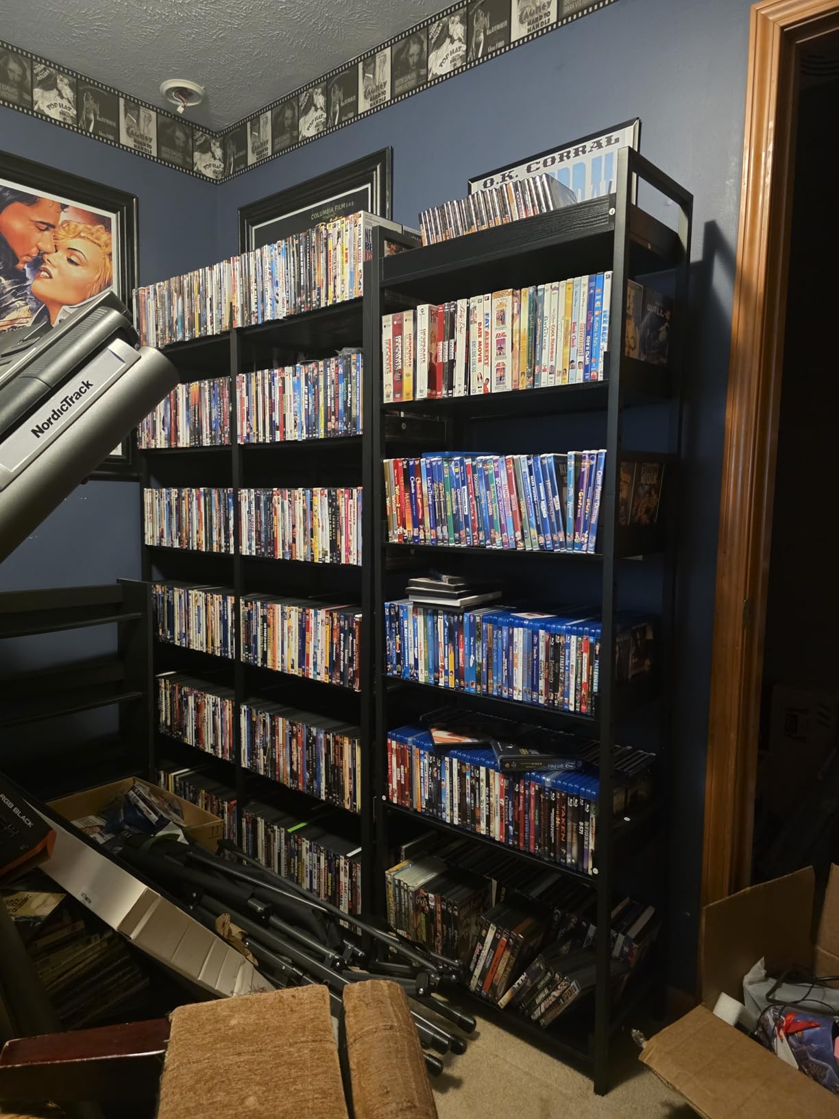 HCHQHS Bookshelf, Adjustable Industrial Bookcase, Vertical Tall Book Shelf, Wood and Black Metal Open Bookshelves (Rustic Brown, 6-Tier 31 W x 70 H) customer photo 2
