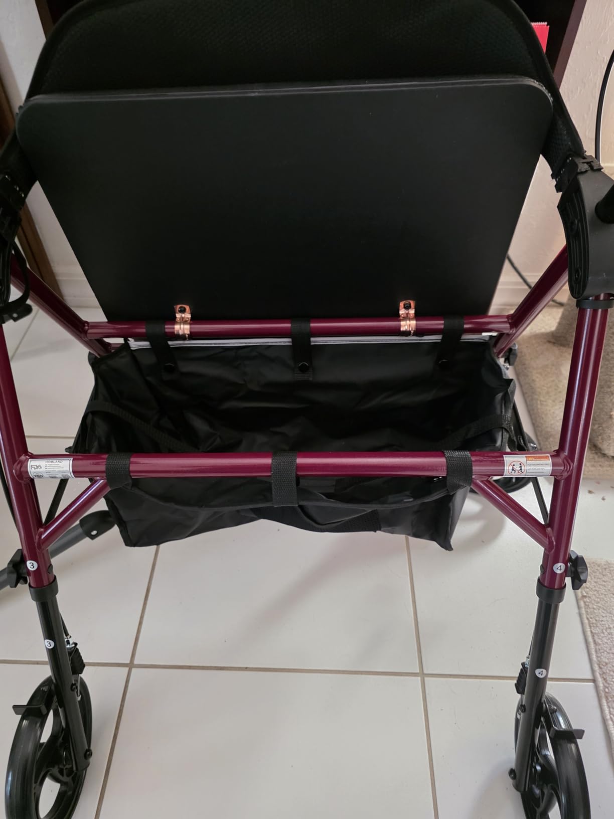HOMLAND Bariatric Walkers for Seniors with Seat, 500lb Heavy-Duty Rollator | 20