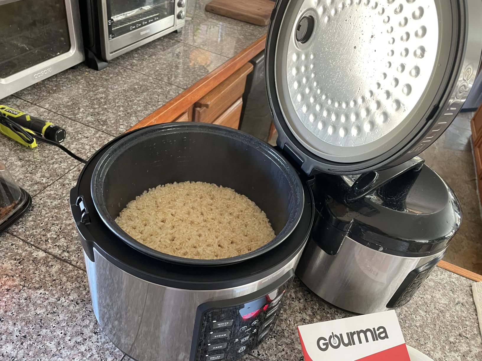 Gourmia Rice Cooker - 5 Qt Capacity, 20 Cup Cooked, 10 Cup Uncooked, Digital Controls, 6 Cooking Presets, Grain Cooker & Steamer, Nonstick Pot, Steam Tray, Delay Timer, Keep Warm, Stainless Steel customer photo 1