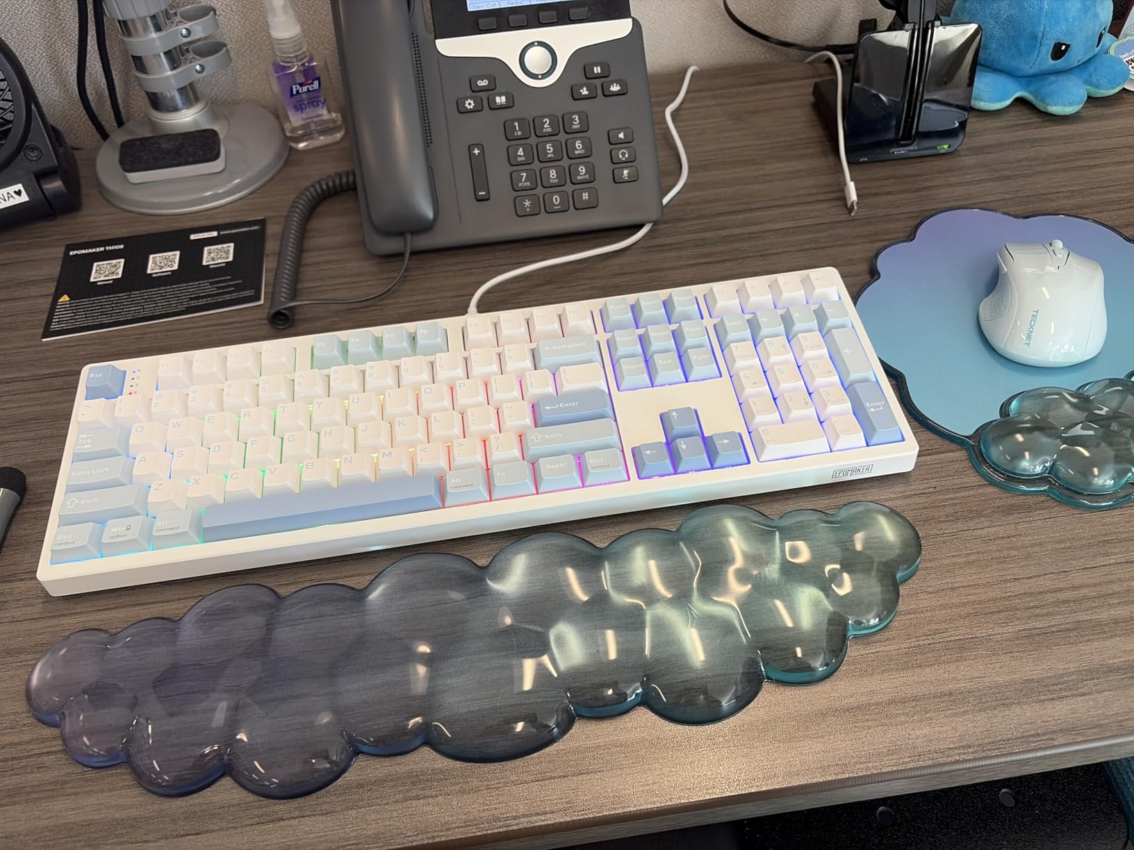 EPOMAKER TH108 Full Size Mechanical Keyboard, Wireless Gaming Keyboard with 8000mAh Battery, Creamy Gasket, 108 Keys, Hot Swap, Custom Driver, RGB Backlight (Pink, Sea Salt Silent) customer photo 1