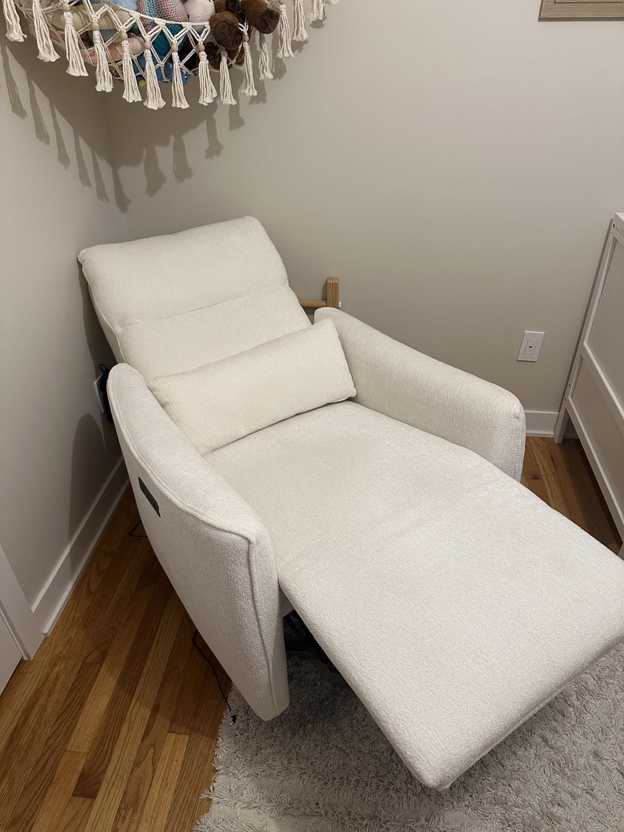 CHITA Power Swivel Glider Recliner Chair, Nursery Glider, Crockery Gray | Nursery Rocking Chair with Adjustable Power Headrest, FSC Certified Solid Wood Base, for Bedroom, Living Room customer photo 2