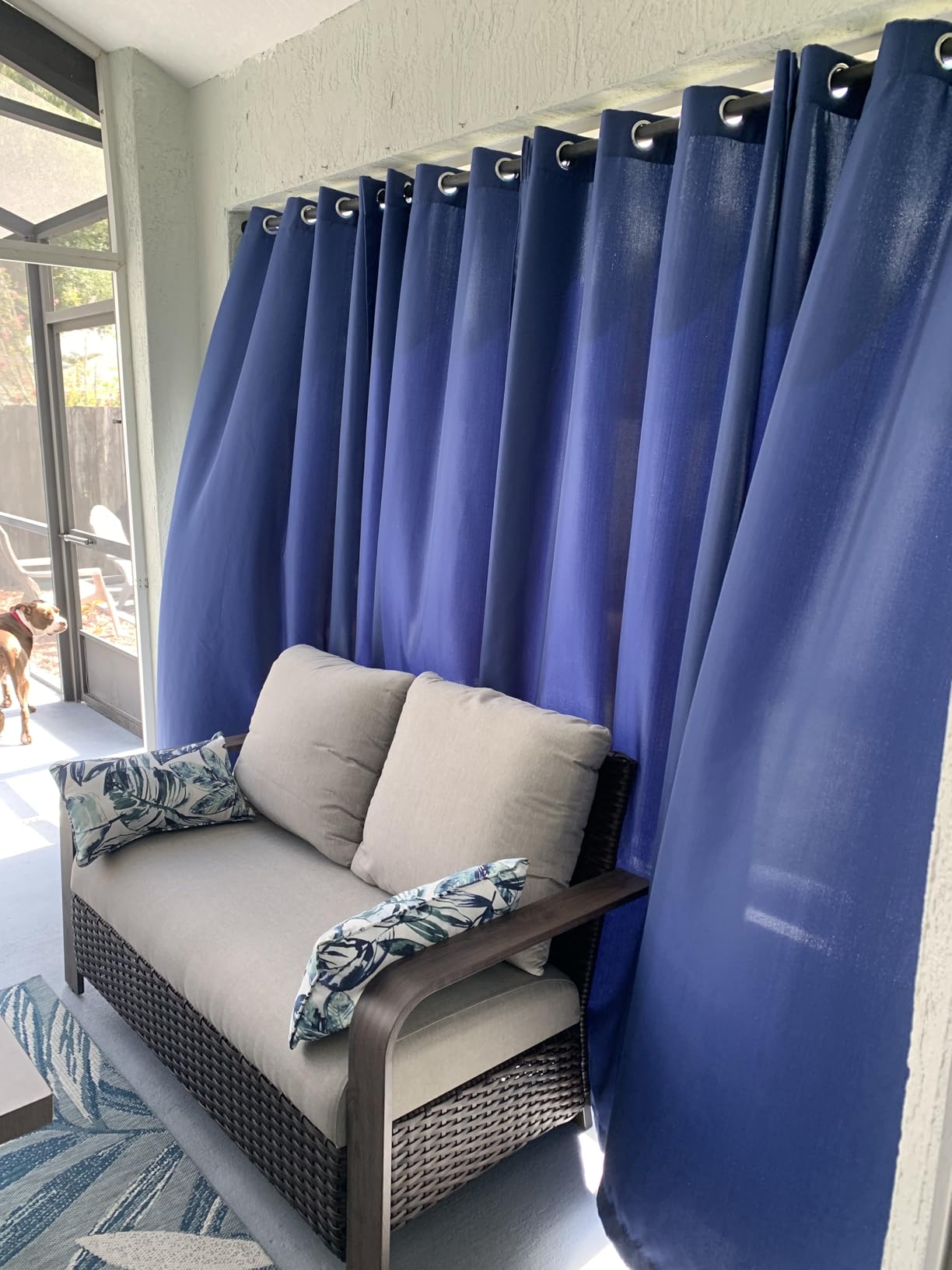ColourTree Waterproof Outdoor Curtains 300 GSM for Patio, Premium Thermal Insulated Privacy Assured Thick Outside Curtains for Porch, Pergola and Gazebo, 54W x 108L inch, Light Grey, 2 Panels customer photo 1