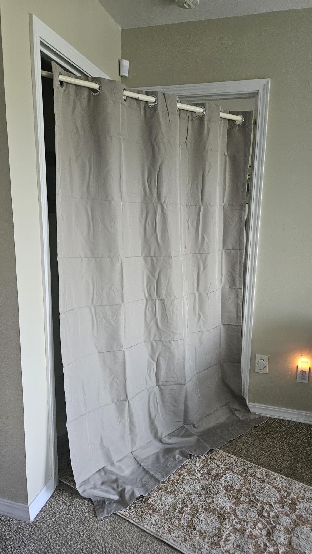 ColourTree Waterproof Outdoor Curtains 300 GSM for Patio, Premium Thermal Insulated Privacy Assured Thick Outside Curtains for Porch, Pergola and Gazebo, 54W x 108L inch, Light Grey, 2 Panels customer photo 2