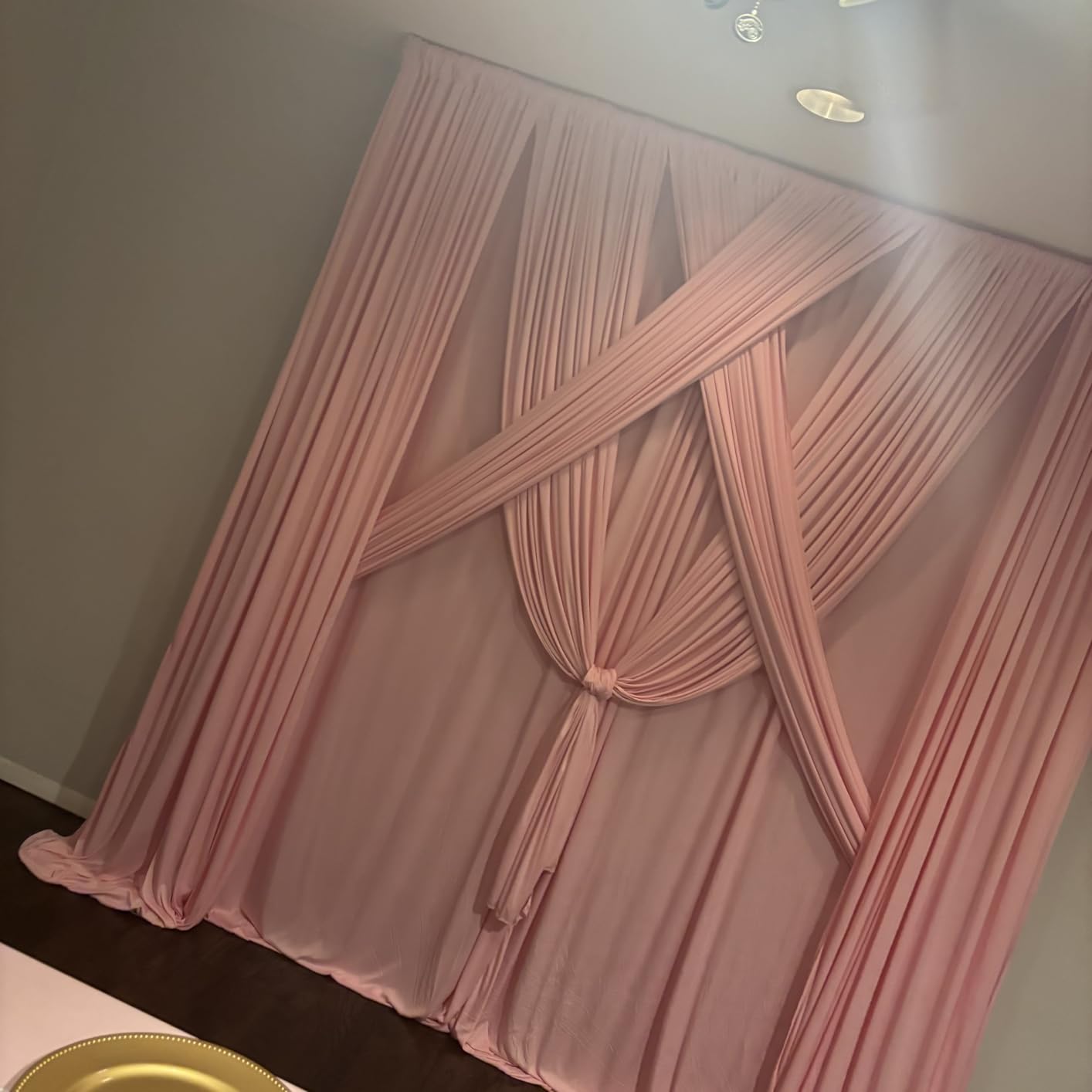 10x10ft Double Crossbar Pipe and Drape Stand Kit, Heavy Duty Backdrop Stand Adjustable, Sturdy Metal Back Drop Decoration Frame with Flat Base for Parties, Flower Wall,Wedding,Trade Shows,Photography customer photo 1