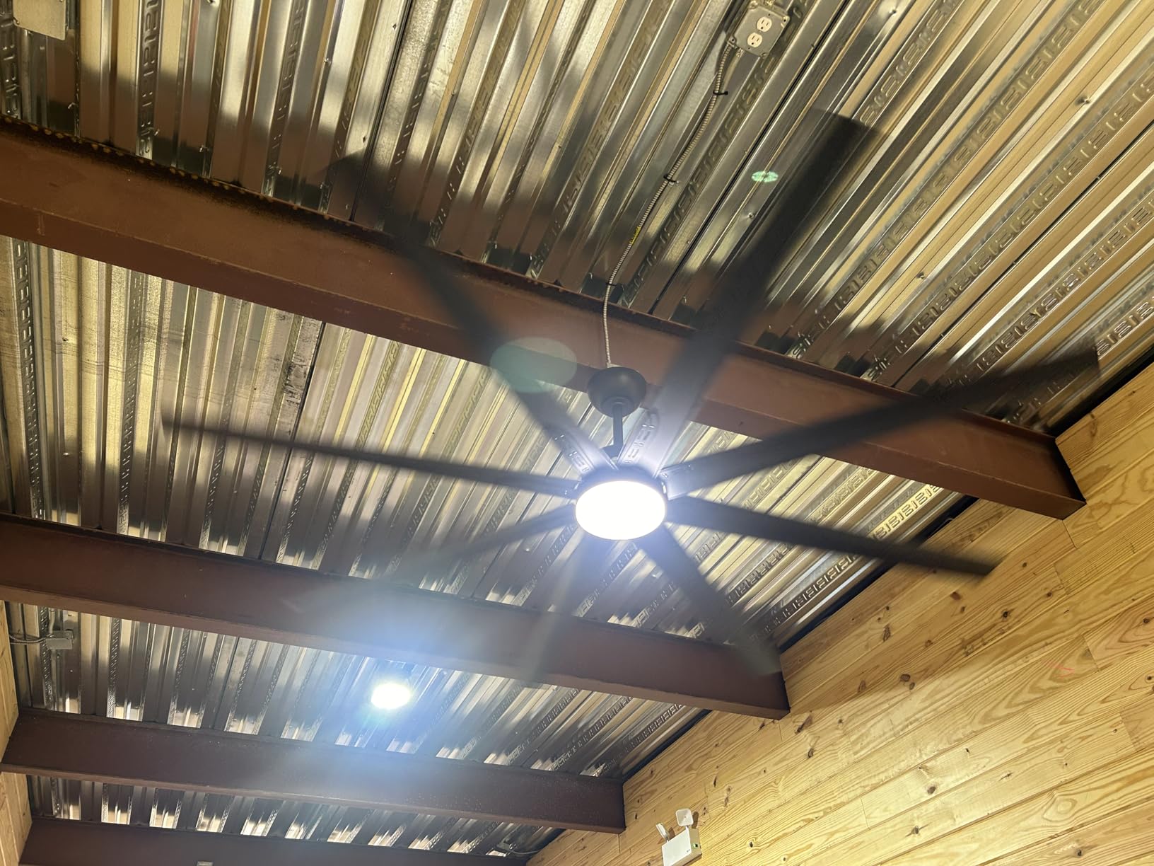 ZMISHIBO 84 Inch Ceiling Fans with Lights, 8 Aluminum Reversible Blades | Industrial-Grade, Quiet DC Motor, 3CCT, Damp Rated, 6 Adjustable Speeds, Remote Control, Living Room, Garage, Shop, Gazebo customer photo 2