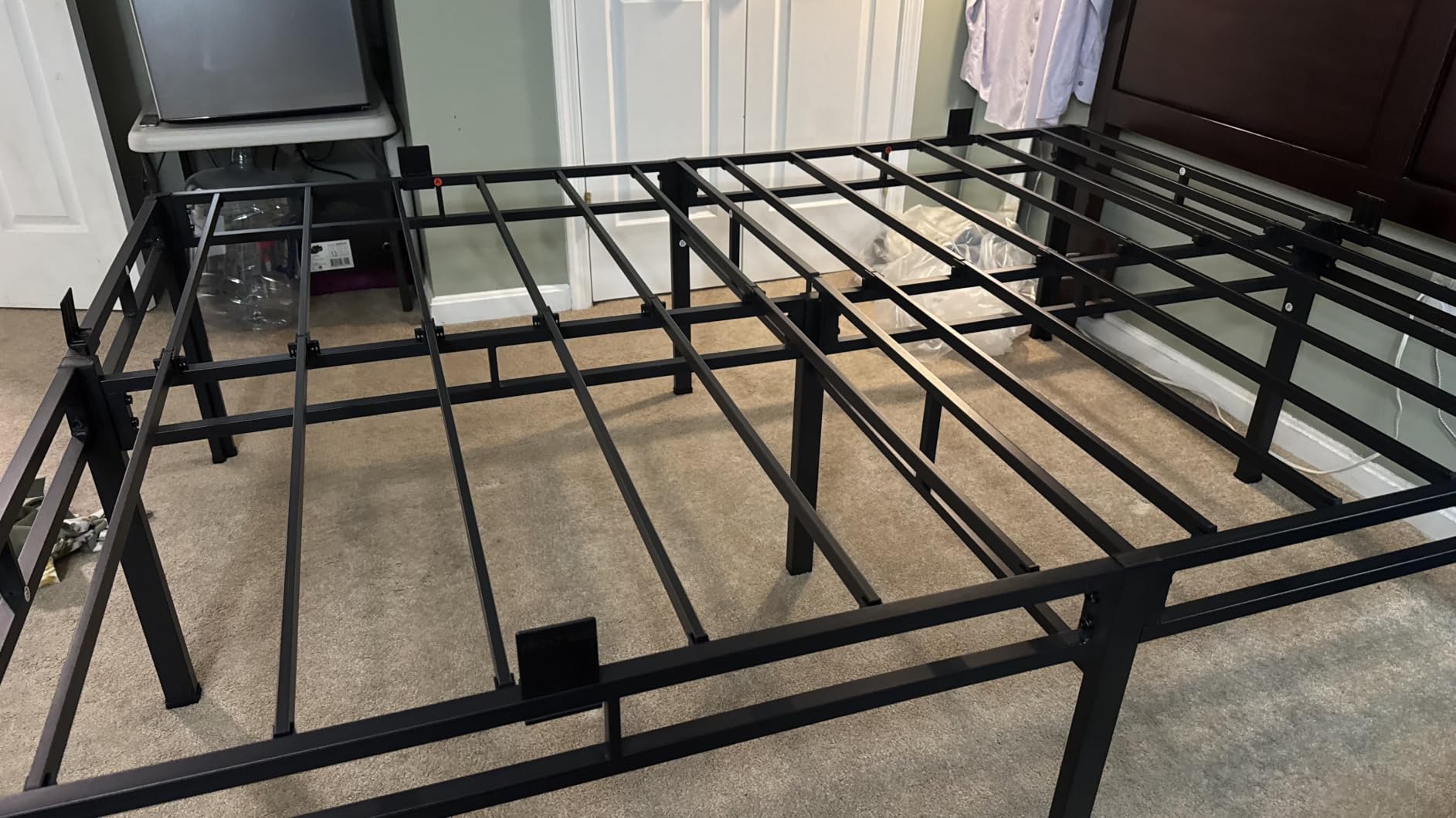 NKZ King Size Metal Platform Bed Frame, 18 Inch Dual-Layer Heavy Duty Base | 2-in-1 Base, 4000LBS Load Capacity, Noise-Free, Round Corner Legs, 4 Mattress Stoppers, Easy Assembly, No Box Spring need customer photo 1