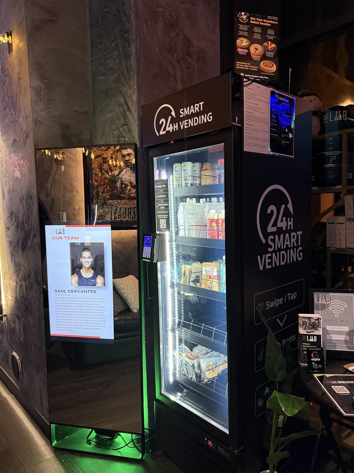 AI Vending Machine with Self-Checkout - DC360 Combo Refrigerated Vending for Fresh Food, Snacks & Cold Beverages - Real Time Inventory - Ideal for Office, School, Hospital, Gym (Black) customer photo 1