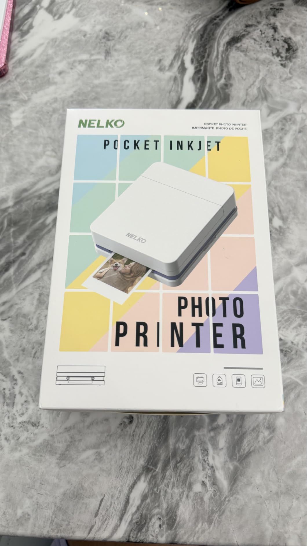 Nelko PP01 Photo Printer, 2x3 Portable Photo Printer, Mini Printer, White | Instant Color Inkjet Printer for Smartphone, Sticky-Back Photos, Bluetooth Compatible with iOS & Android, AI App Editing customer photo 1