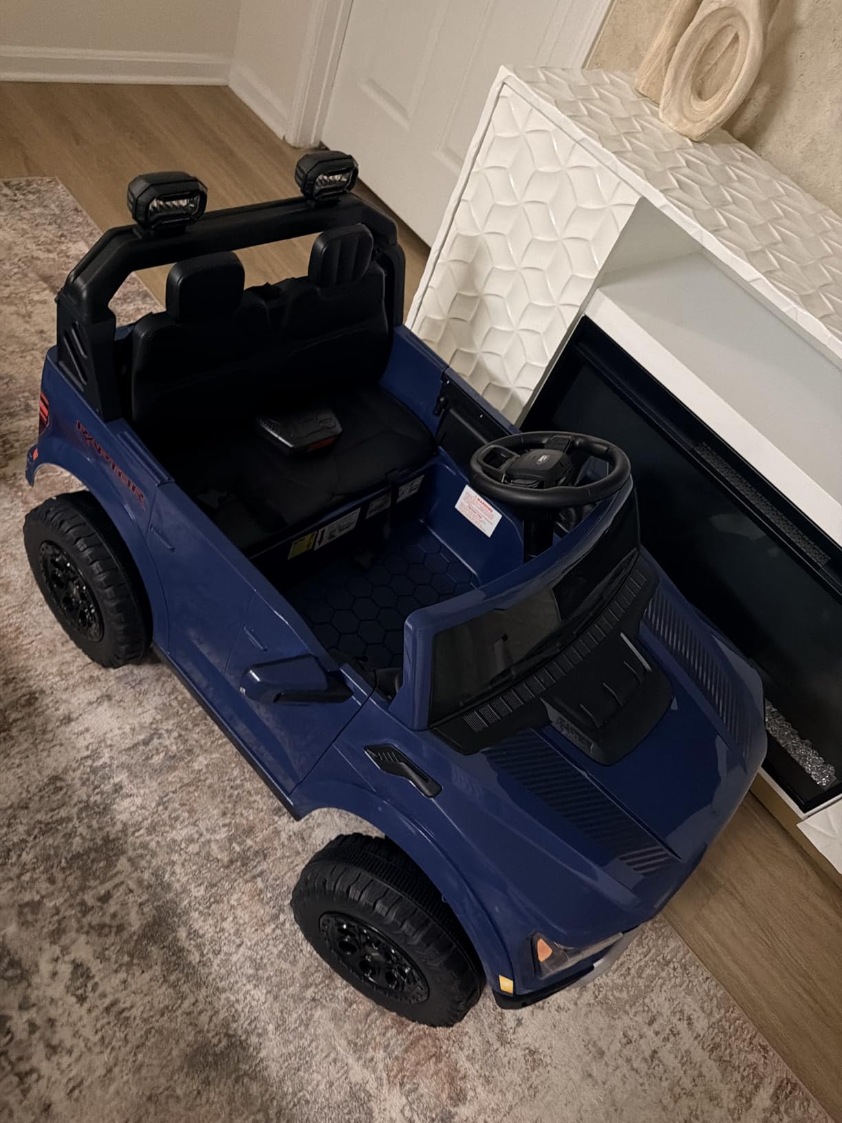 First Ride On 24V 2 Seater Ride on Toys for Kids, Licensed Ford F-150 Raptor Kids Electric Vehicles w/Remote Control, Power Pedal and Durable Wheels, LED Lights, Bluetooth, Truck Bed Storage (Red) customer photo 2