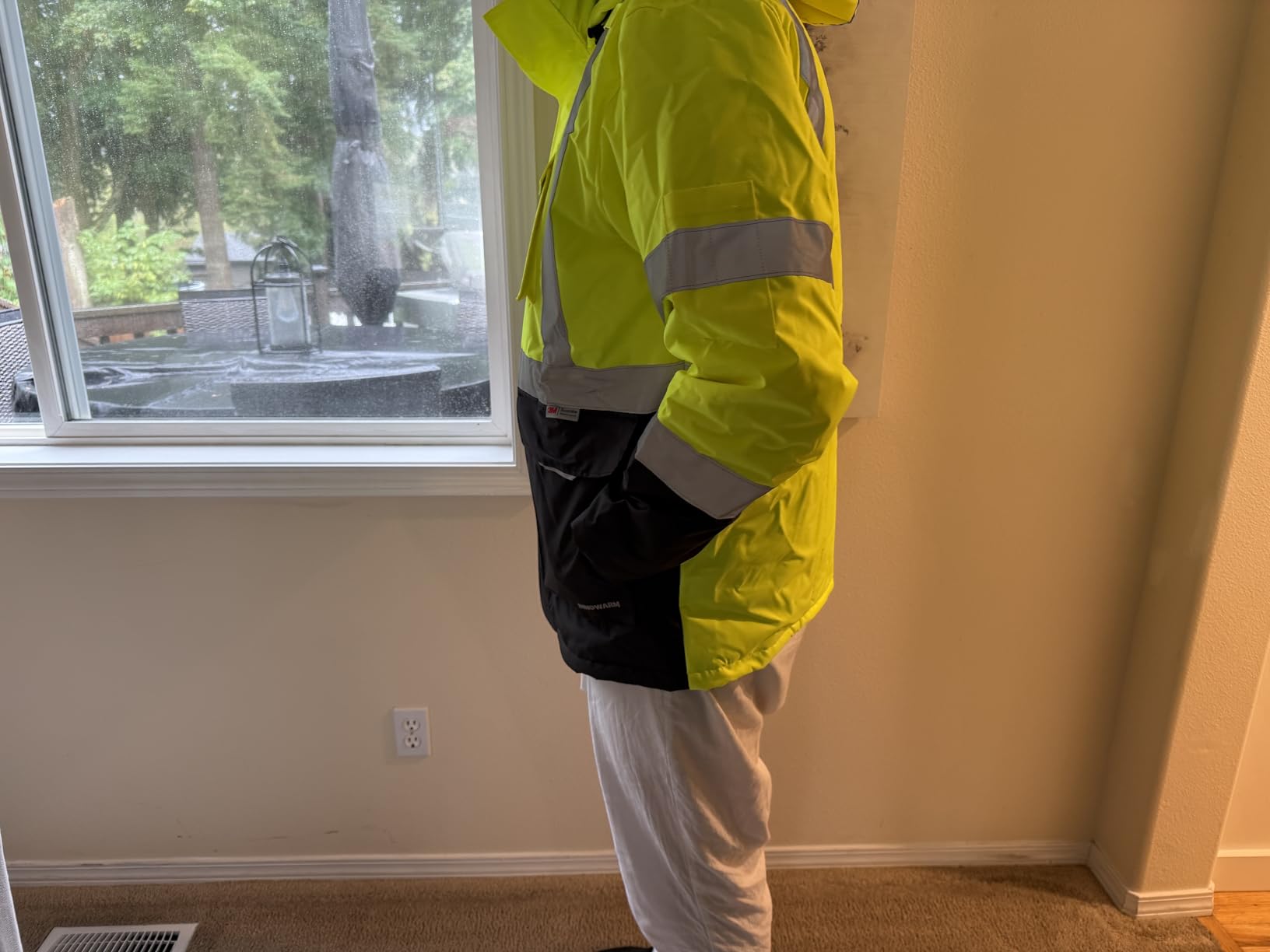 Heated Safety Hi-Vis Parka Jacket for Men, with 7 Heating Zones, Class 3, Waterproof, 12V 15000mAh Battery customer photo 1