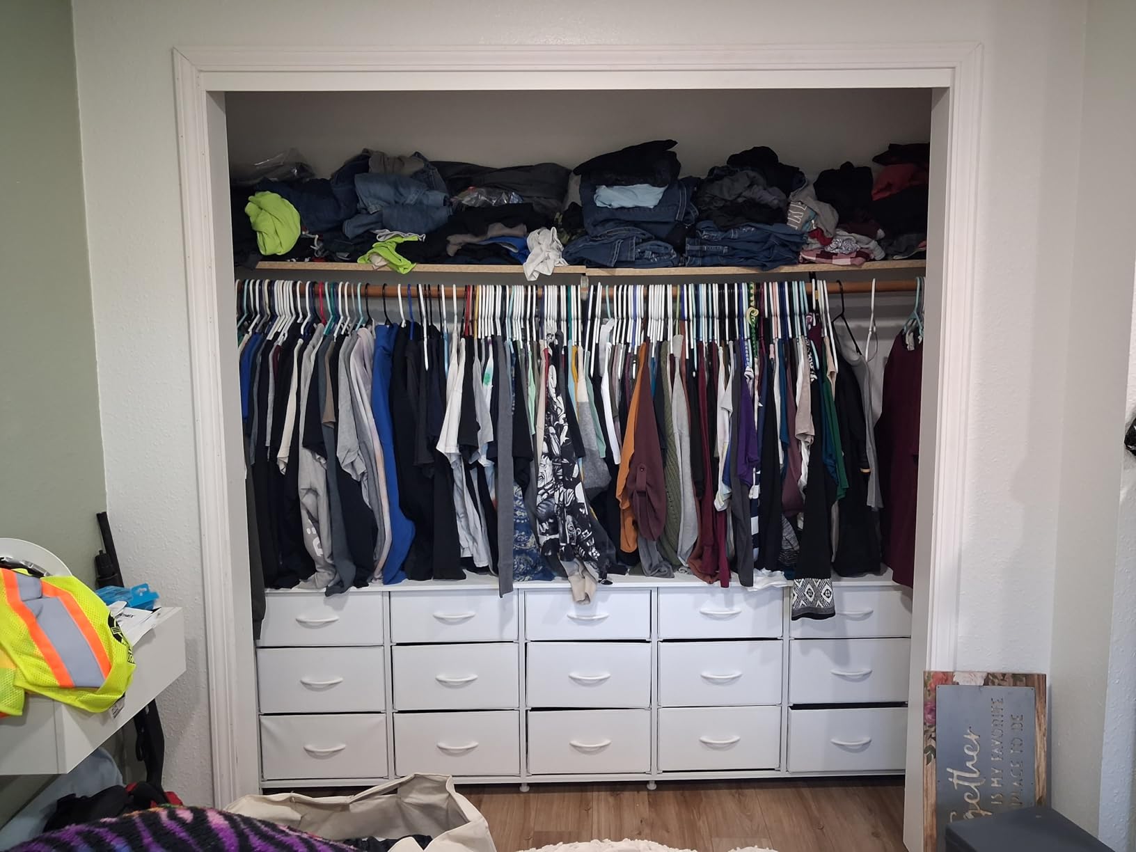 Huuger 78.7 inch Long Dresser for Bedroom, 15 Drawer Fabric Dresser for Closet, Large TV Stand for 65, 75, 85 inch TV, Wide Chest of Drawer with Storage, 78.7