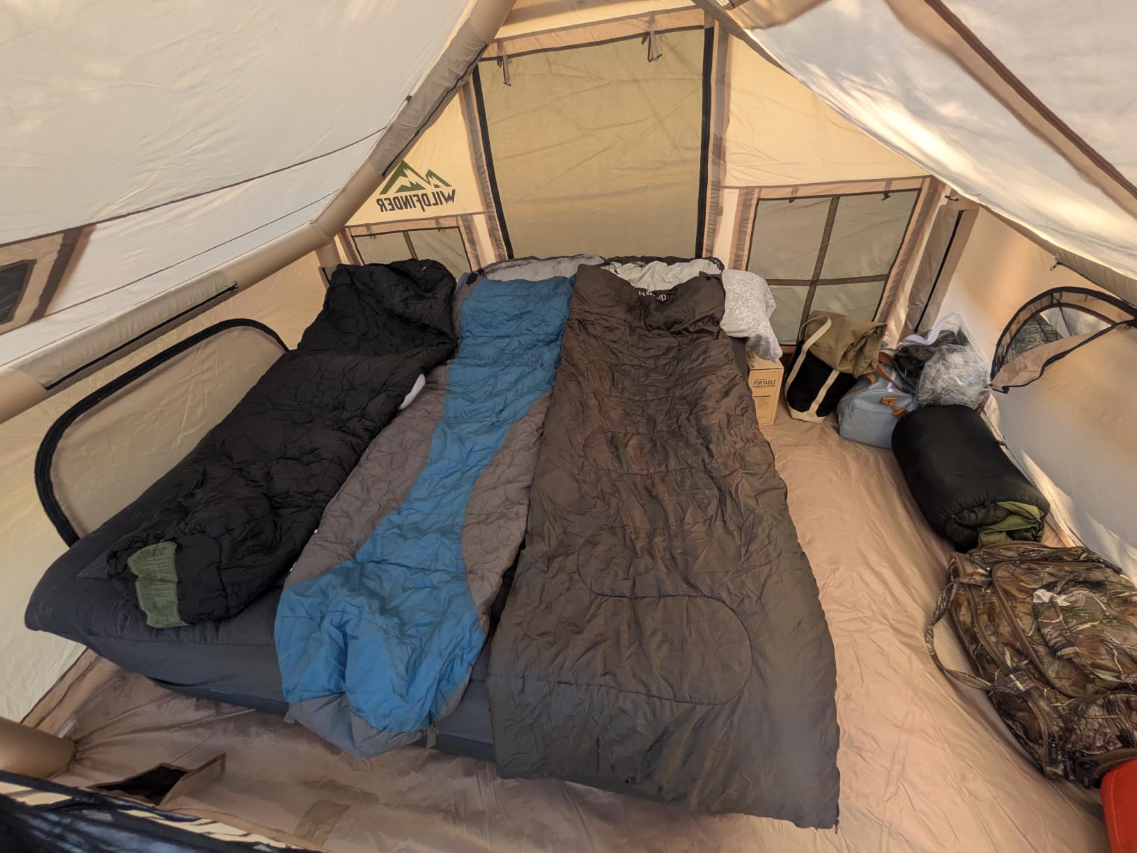 Inflatable Tent with Skylight & Stove Jack, Blow Up Tents, Hot Tent | Quick Setup, Waterproof Oxford Inflatable House for Camping, Family Air Glamping Tent with Pump for Adult customer photo 1