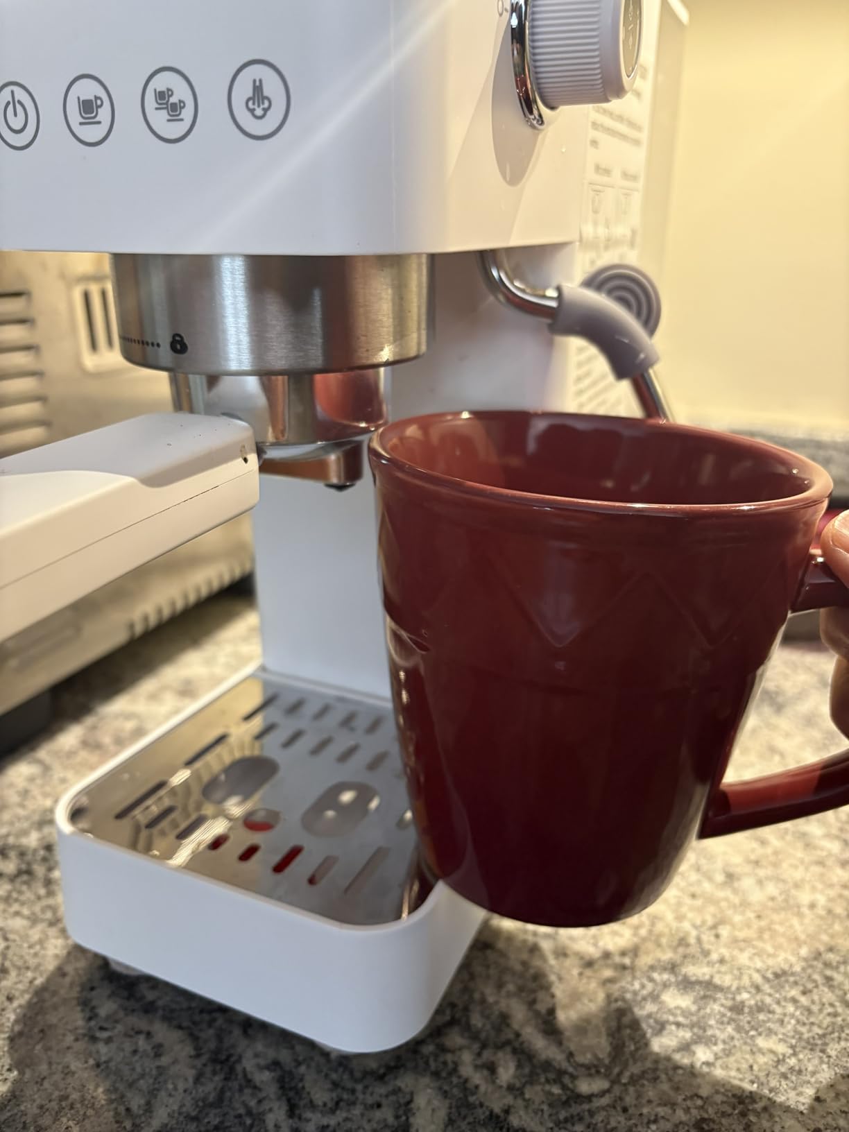 AMZCHEF Compact Espresso Machine 20 Bar, Easy One-Touch Brewing, 30s Heat-Up, Stable PID Control, Easy Milk Frothing, 50oz Tank customer photo 1