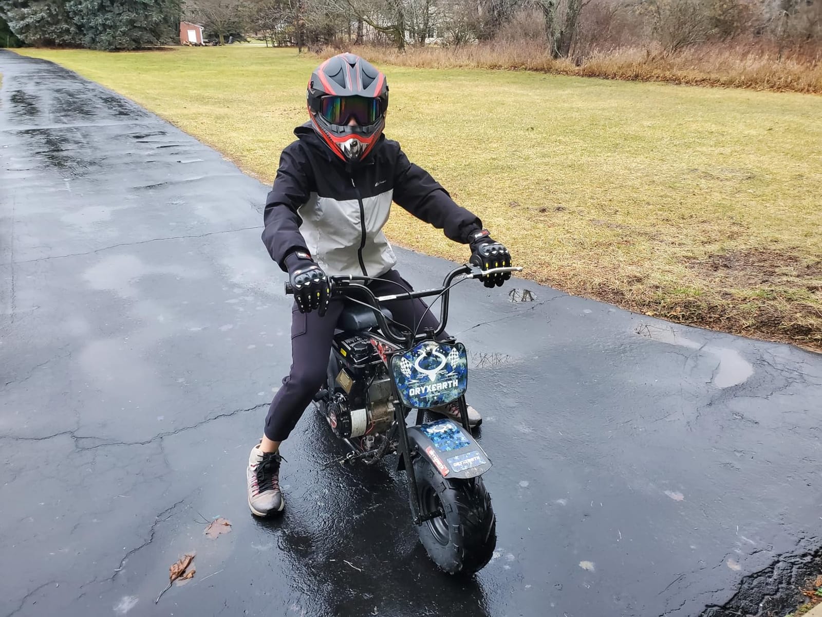 Oryxearth Mini Dirt Pit Bike BRM100, 105CC 4-Stroke Gas Powered 3.5HP for Off Road & Trail Bike, Up to 28 Mph, Automatic Transmission and Pull to Start, Weight Support Up to 185LBS for Teens/Adults customer photo 2