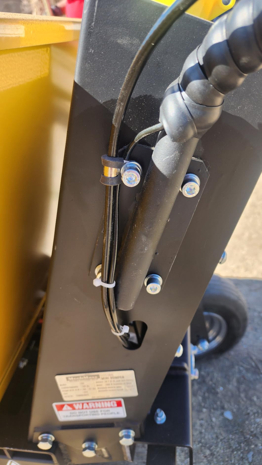MechMaxx 1100Lbs Loading Battery Powered Barrow Electric Mini Dumper Dump Cart Wheel Barrow, with 30W Light, 1000W 48V Brushless DC Motor, LED Display Screen, Model E50 (Yellow) customer photo 2