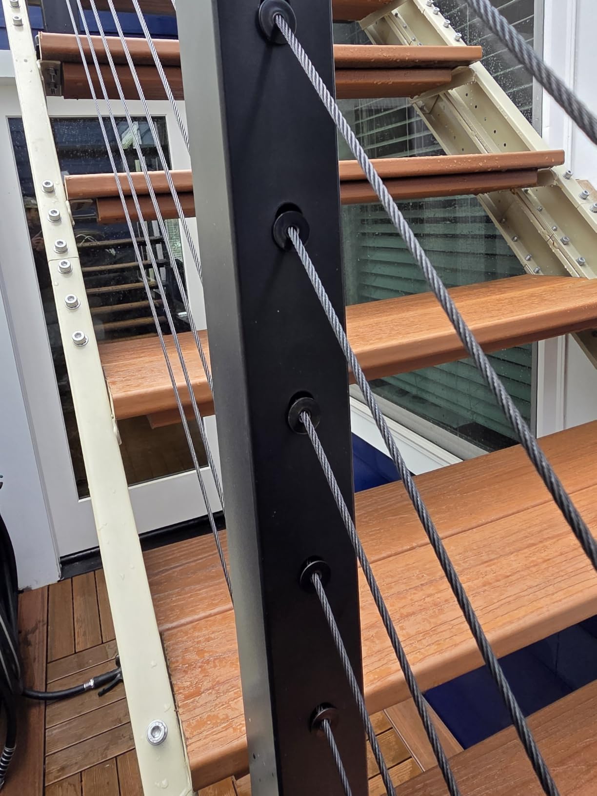Muzata 8-12ft Black Complete Cable Railing Kit for Stairs Pre-Crimped 36 Inch Cable Railing System with Post Handrail Length Adjustable Easy DIY with User Guide Complete Set RC09 customer photo 1