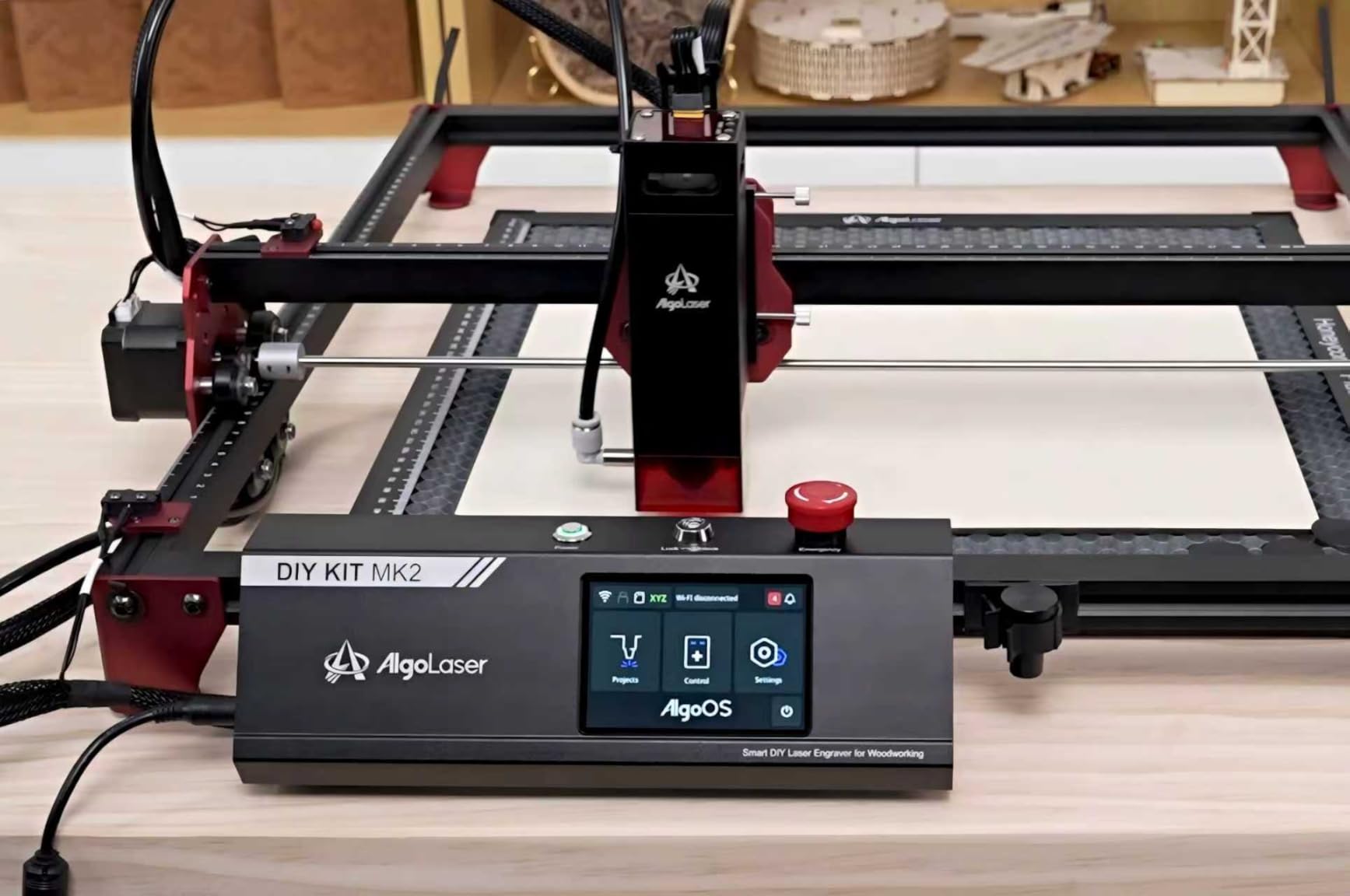 Algolaser 10W Laser Engraver and Cutter with Rotary Roller & Riser Kit, 3.5