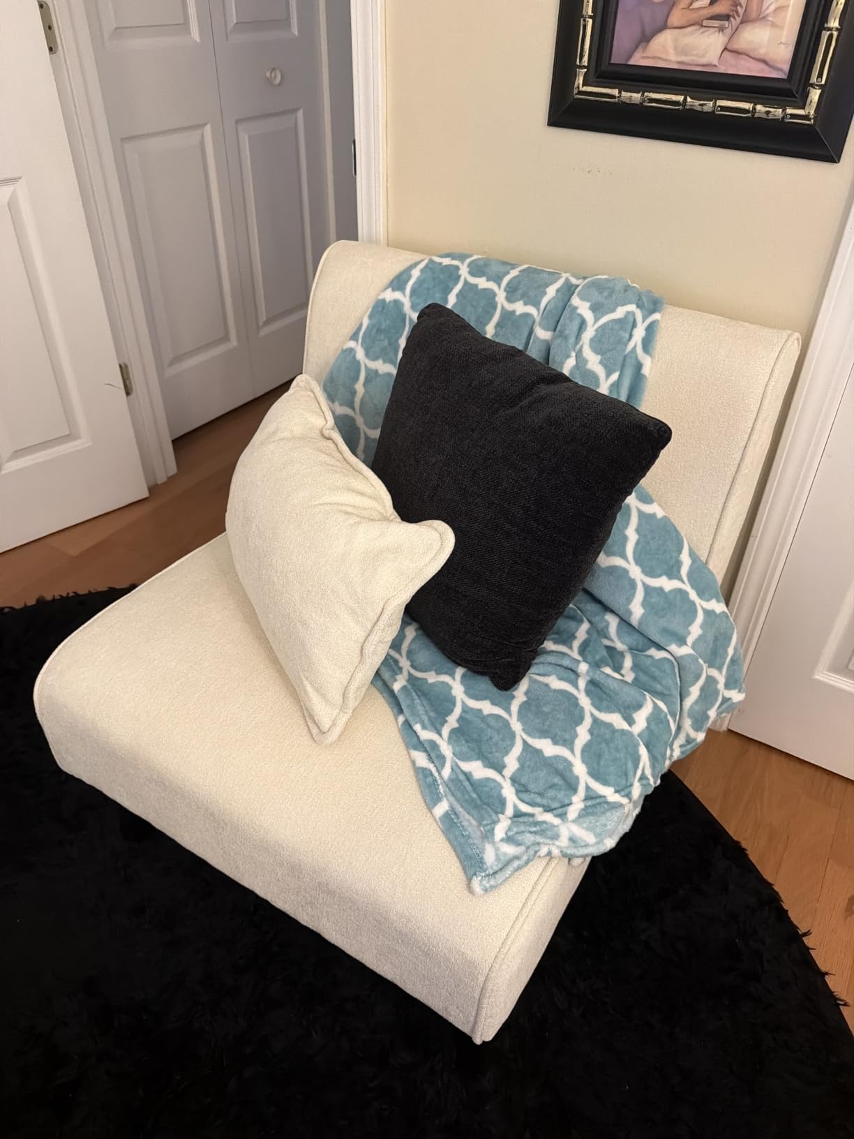 Armless Accent Chair Upholstered Comfy Modern Living Room Side Chair | Comfy Small Accent Lounge Chair with Pillow & Wooden Legs Accent Chair for Living Room Bedroom Farmhouse Reading Brown customer photo 2