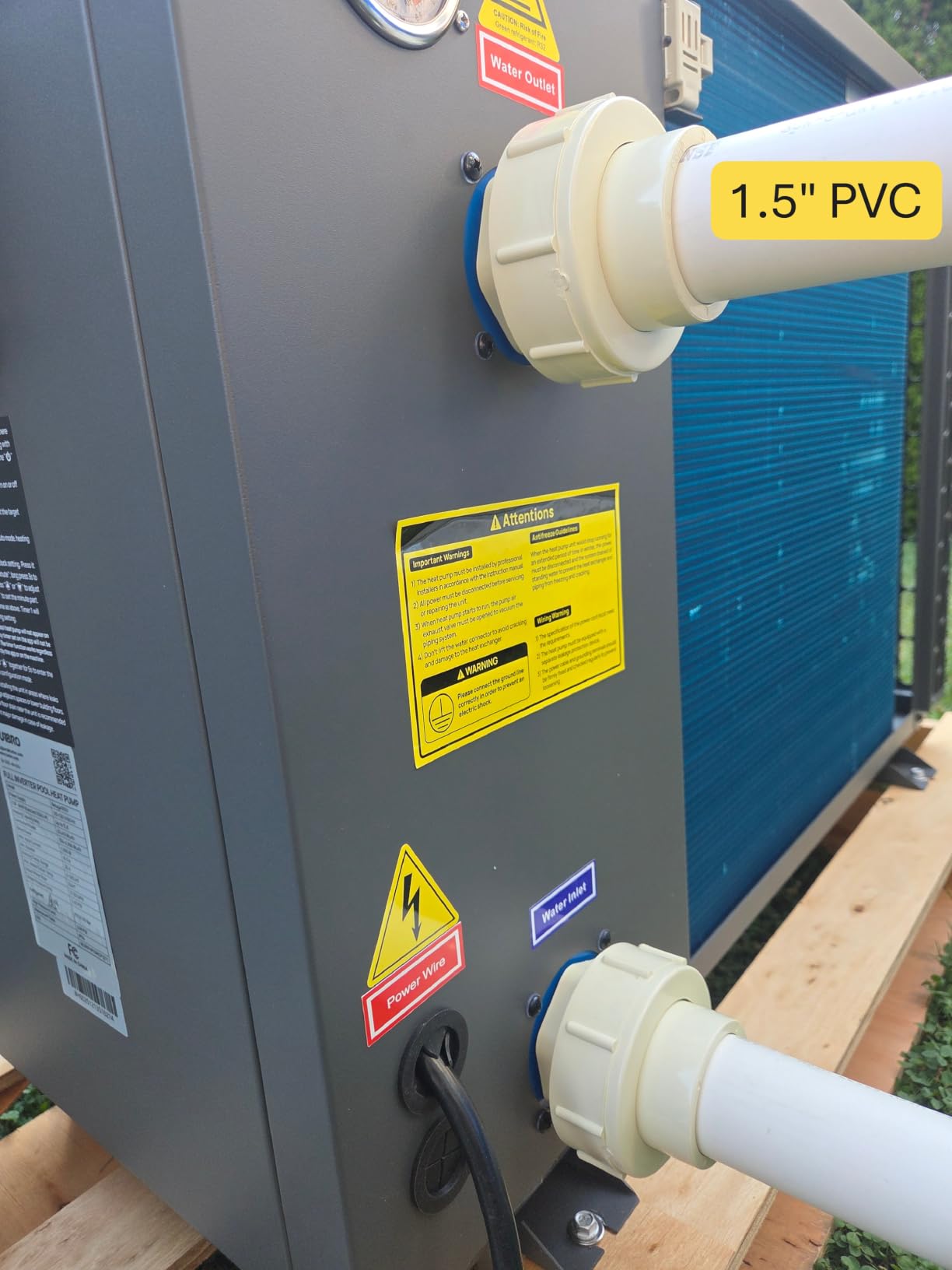 TURBRO 33,000 BTU Inverter Swimming Pool Heat Pump, Up to 10,000 Gallons | Heating and Cooling, Up to 15.8 COP, 110-120V, WiFi Control Electric Pool Heater for Above and Inground Pools, Beluga B33V customer photo 2