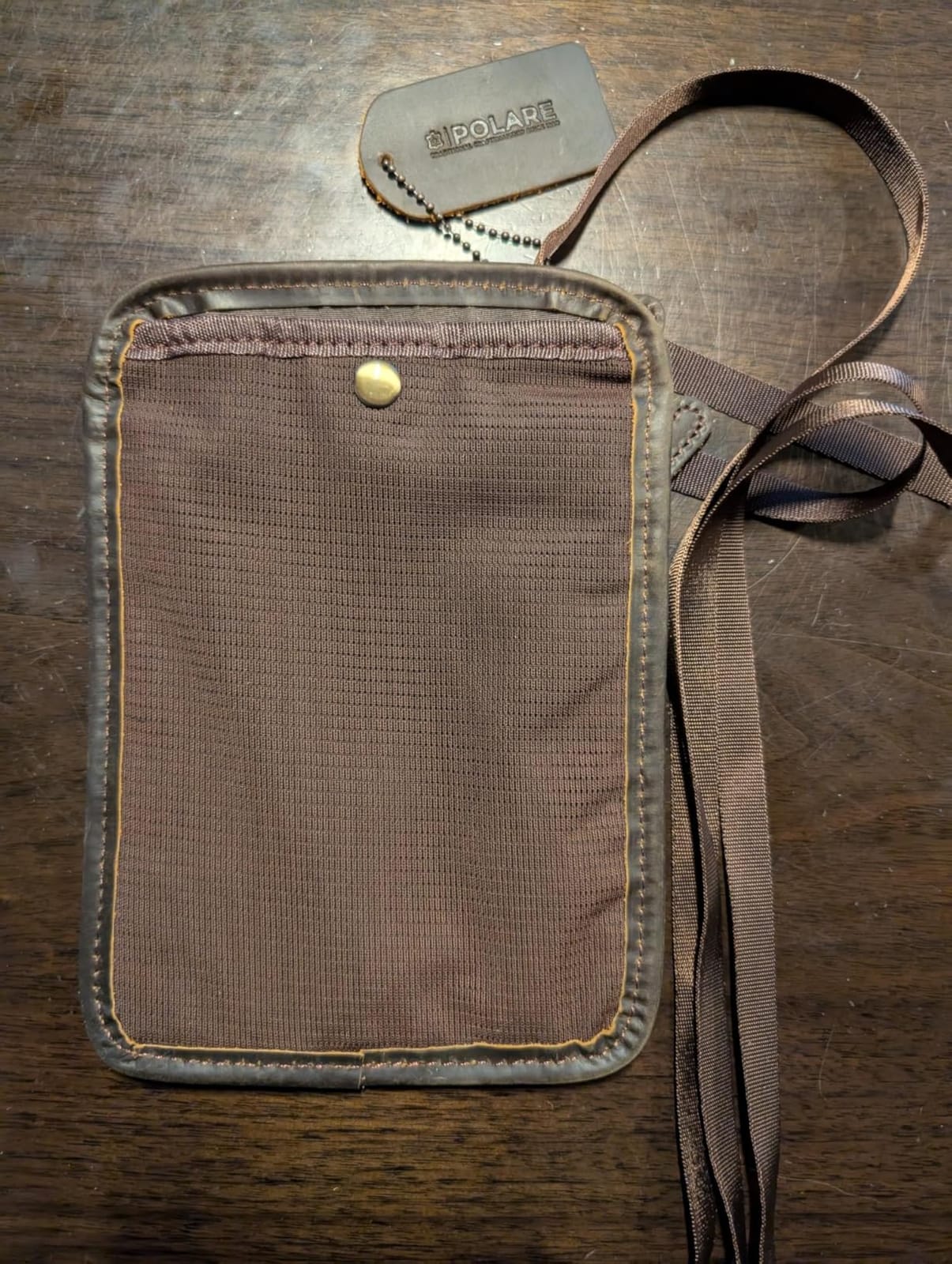 Polare Full Grain Leather Neck Wallet RFID Blocking Conceal Passport Holder Travel Pouch with AirTag Slot for Men customer photo 1