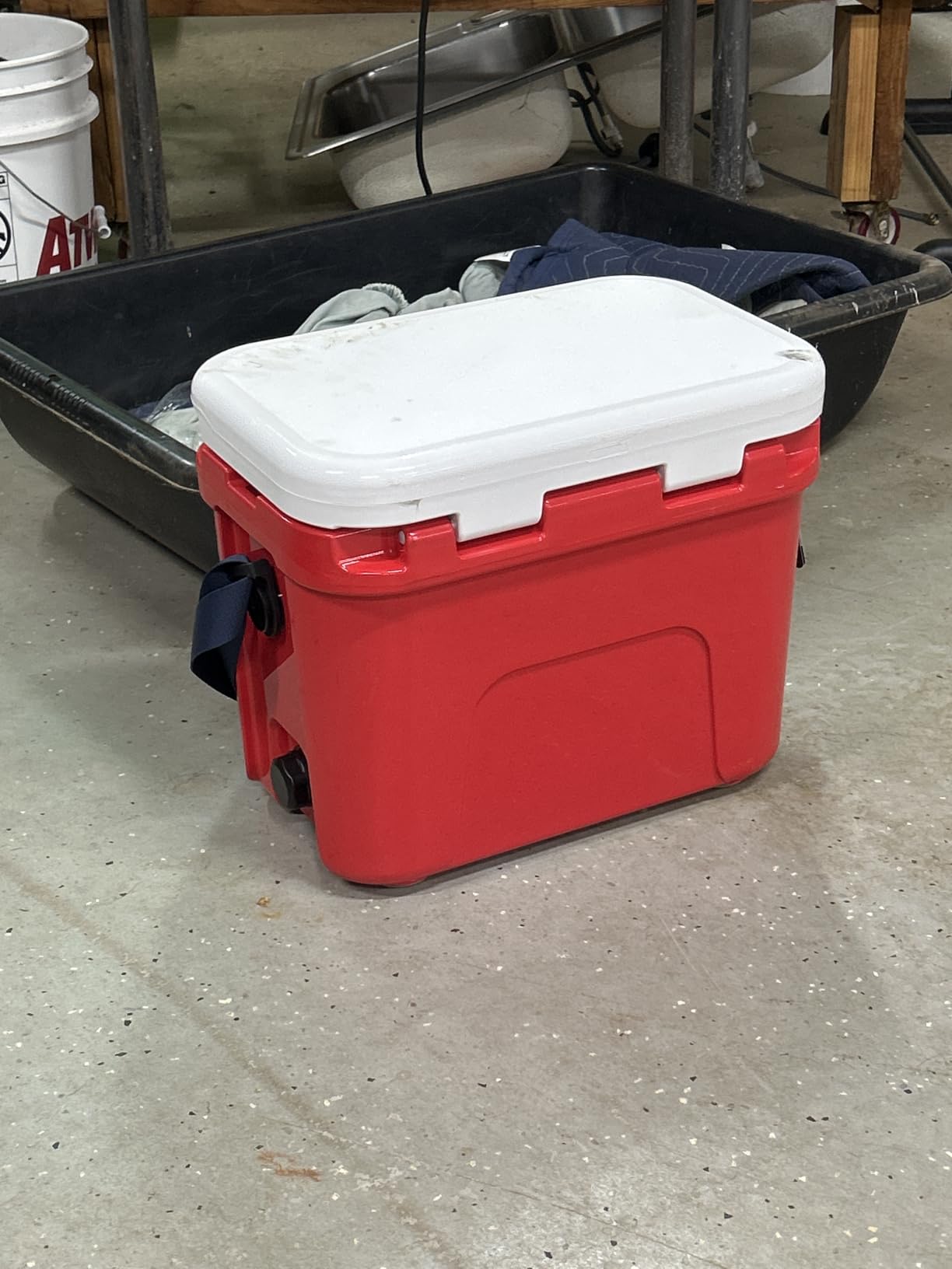 YETI Roadie 15 Hard Cooler with DoubleDuty Shoulder Strap | Compact, Durable, and Portable Insulated Ice Chest, Keeps Ice All Day, Fits 22 cans (only) or 16 lbs of ice (only) customer photo 1