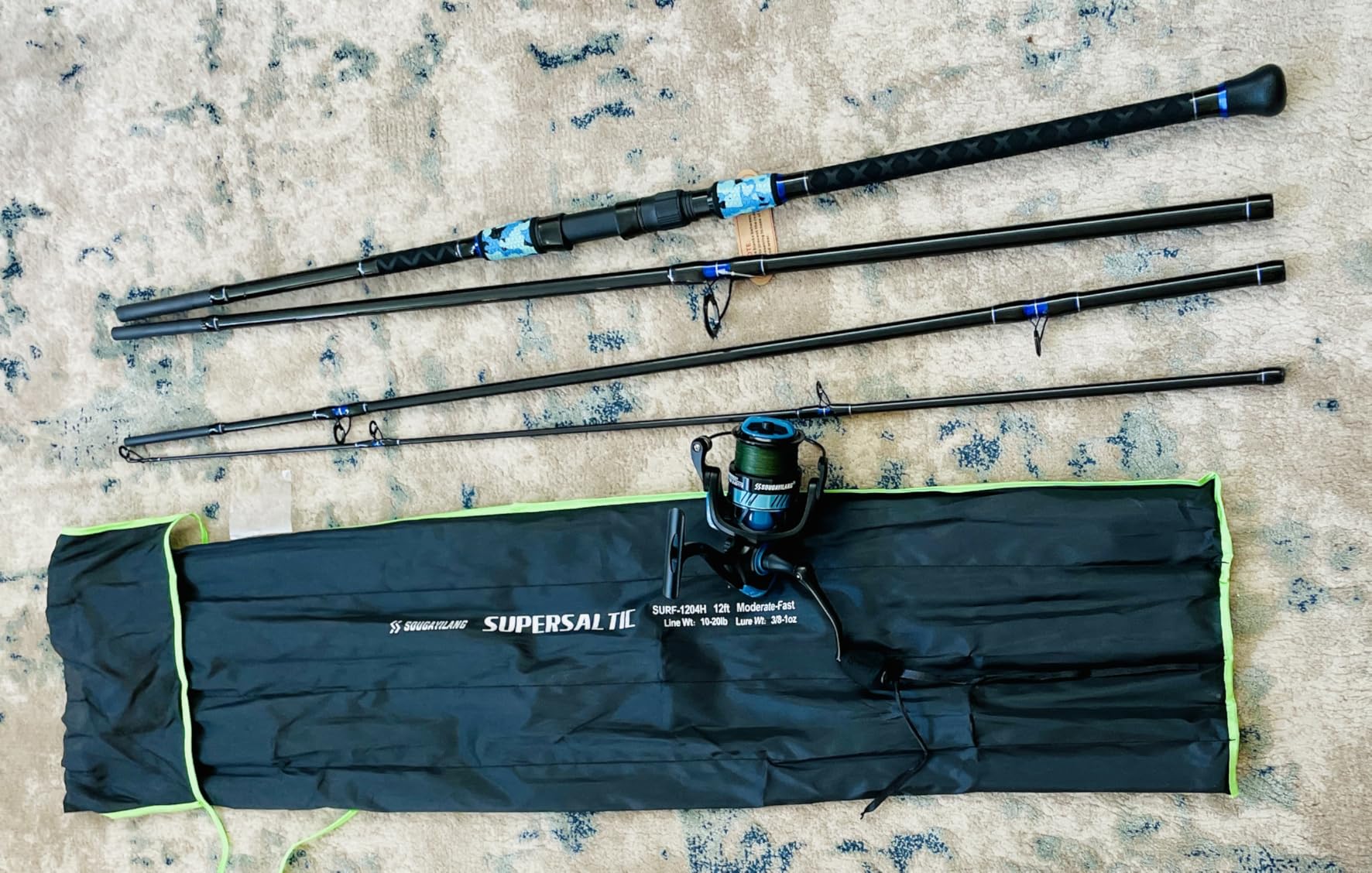 Sougayilang Surf Fishing Rod and Reel Combo, 4 Piece MH/H Saltwater Fishing Combo with 5000 Size Spinning Reel (12'/15') customer photo 2