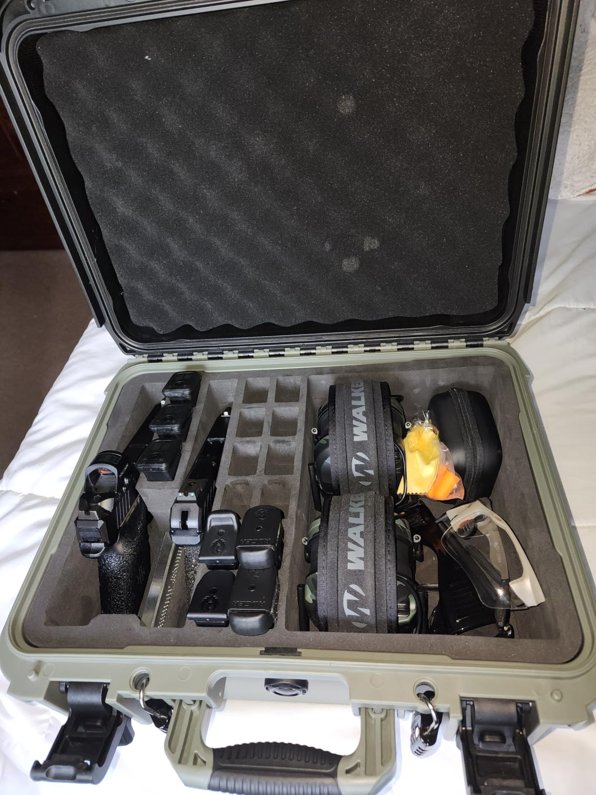 TSA Approved Pistol Gun Case for Multiple Handguns - Hard Shell Waterproof & Dustproof Travel Case with Pre-Cut Foam and 2 TSA Locks for Range & Safe Storage customer photo 2
