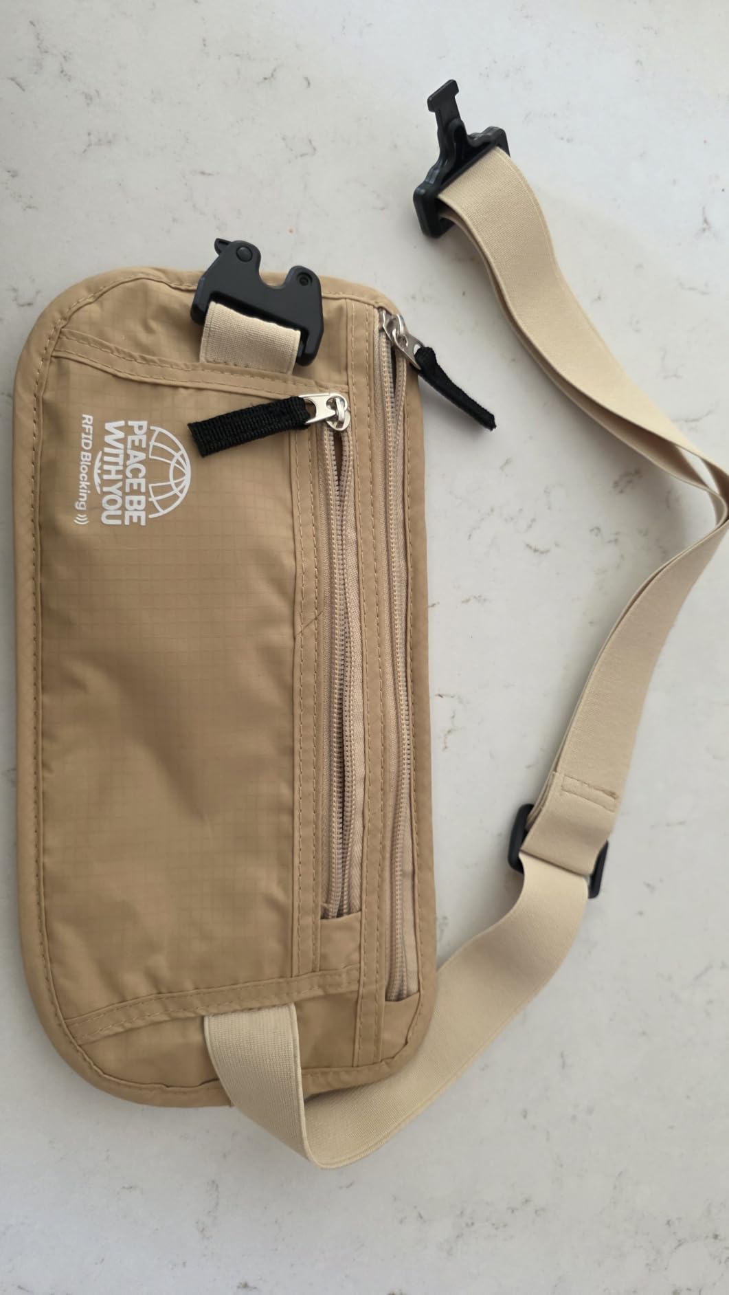 Alpha Keeper Money Belt for Travel, Passport Holder, RFID Blocking, Sweat-Proof, Black customer photo 2