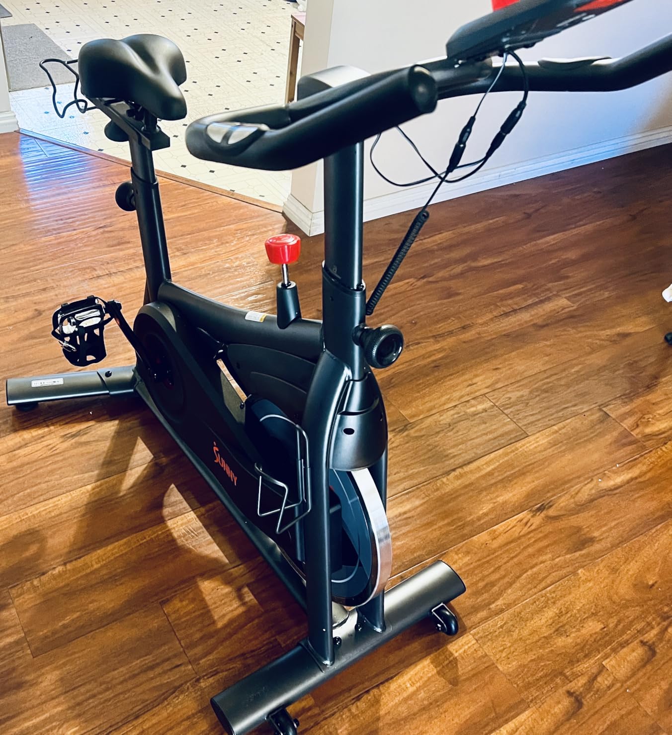 Sunny Health & Fitness Smart Indoor Cycling Bike for Home Cardio Exercise | Free SunnyFit App Connectivity, Magnetic Resistance, Up to 40LB Flywheel, Custom Riding Position, Wide Inseam Range customer photo 1