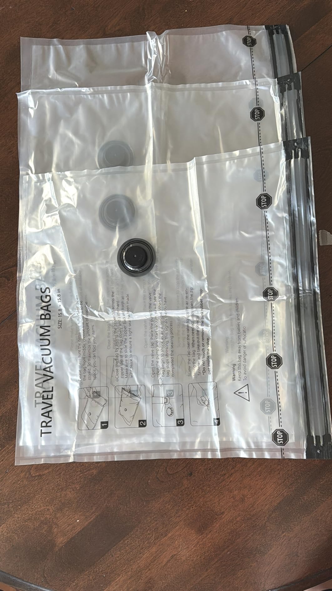 Travel Vacuum Bags for Clothing with Cordless Pump, 18 Combo Compression customer photo 2