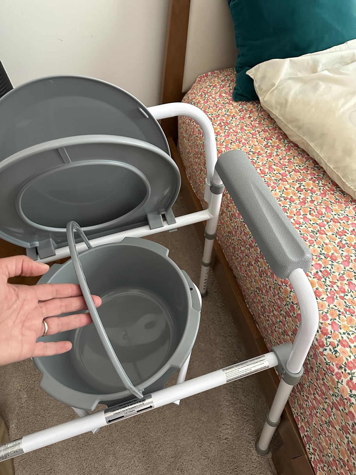 Dr. Dunley 3-in-1 Bedside Commode Chair with Elongated Seat – Steel Folding Frame, 7.5 QT Bucket, 350 lb Weight Capacity, Clip-On Toilet Seat, Bathroom Safety Aid for Seniors, Tool-Free Assembly customer photo 1
