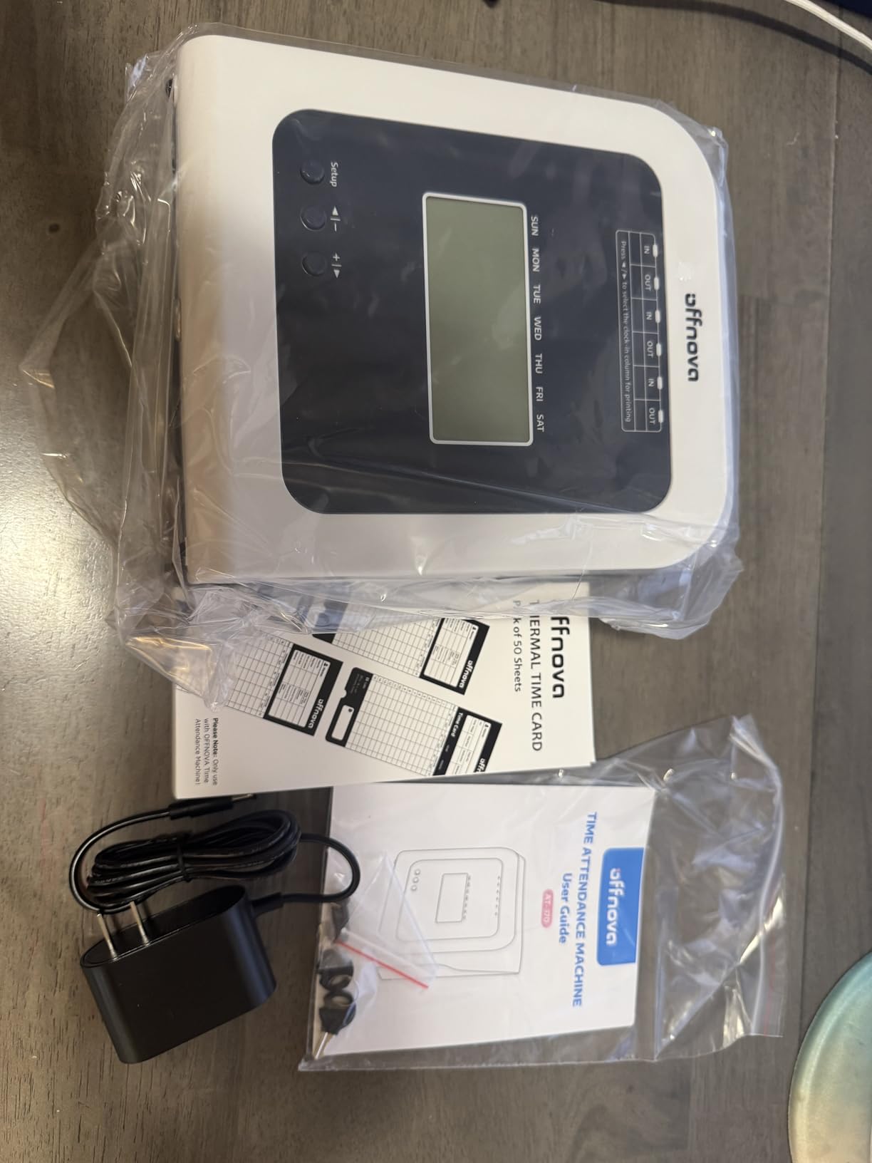 OFFNOVA Thermal Time Clock for Employees Small Business, No Ink Ribbons or Network Needed, in/Out Time Attendance Machine with 50 Time Cards, White customer photo 1