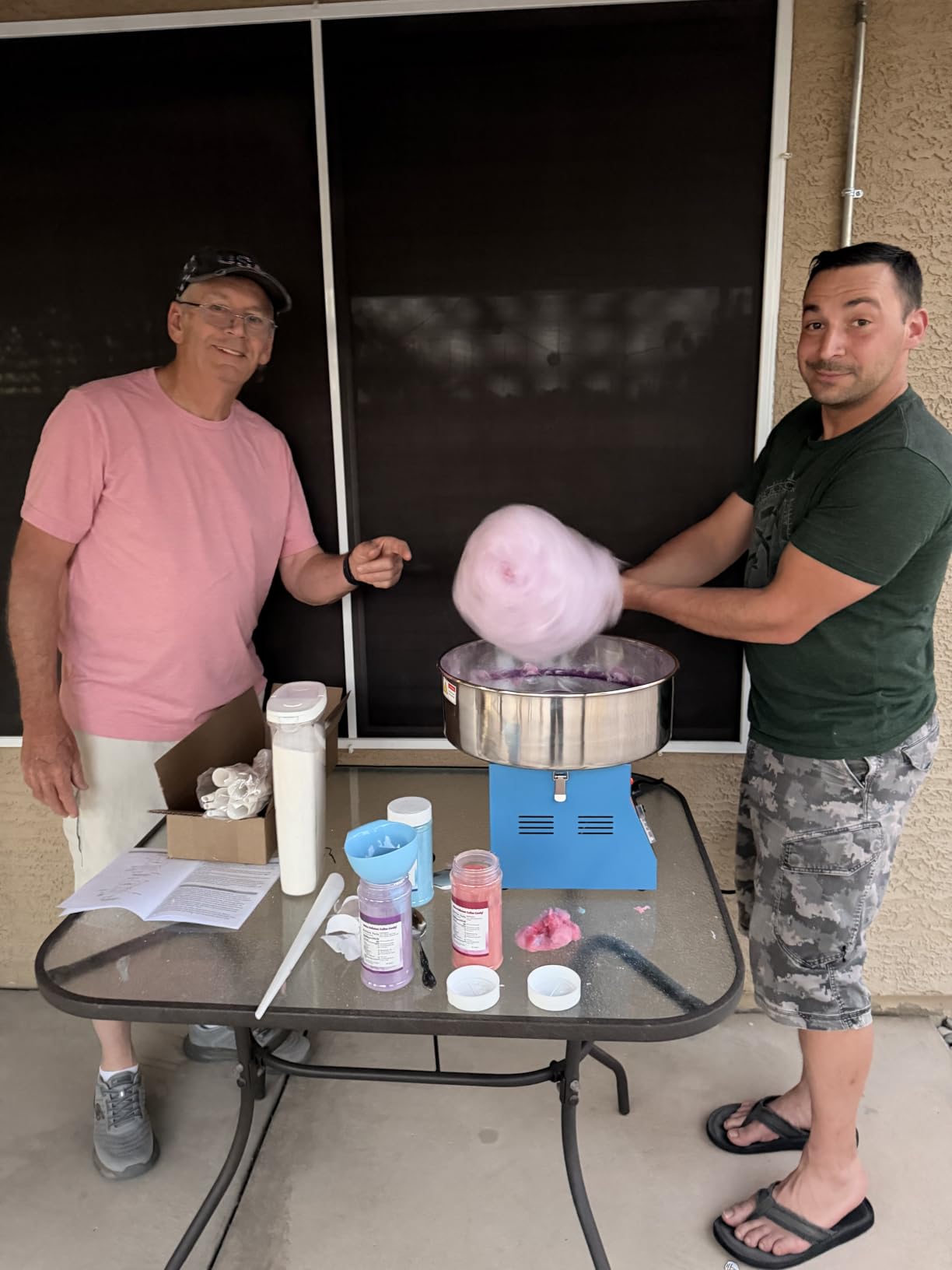 VEVOR Cotton Candy Machine Commercial, 1000W Electric Candy Floss Maker, Easy Use with 15 inch Stainless Steel Bowl and Sugar Scoop, Makes Hard Candy for Home Kids Birthday, Family Party, Blue customer photo 1