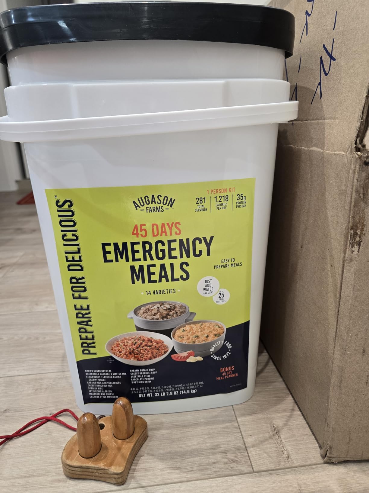 Augason Farms 45 Day Emergency Food Supply Kit | Dehydrated Meal Survival Food Bucket for 1 Person, 281 Servings customer photo 2